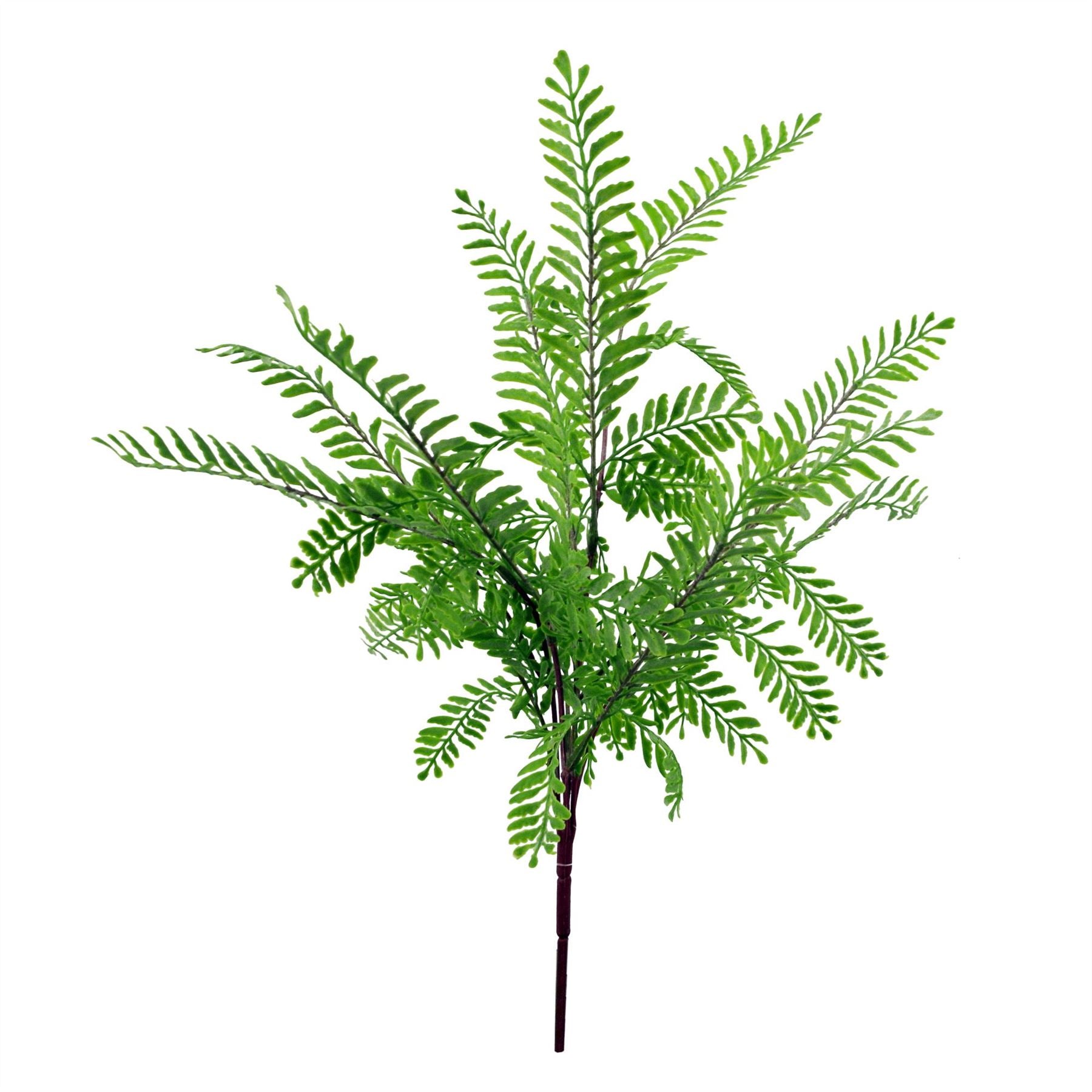 Leaf 55cm Artificial Maidenhair Fern Bush Light Green Bare Stem Plant