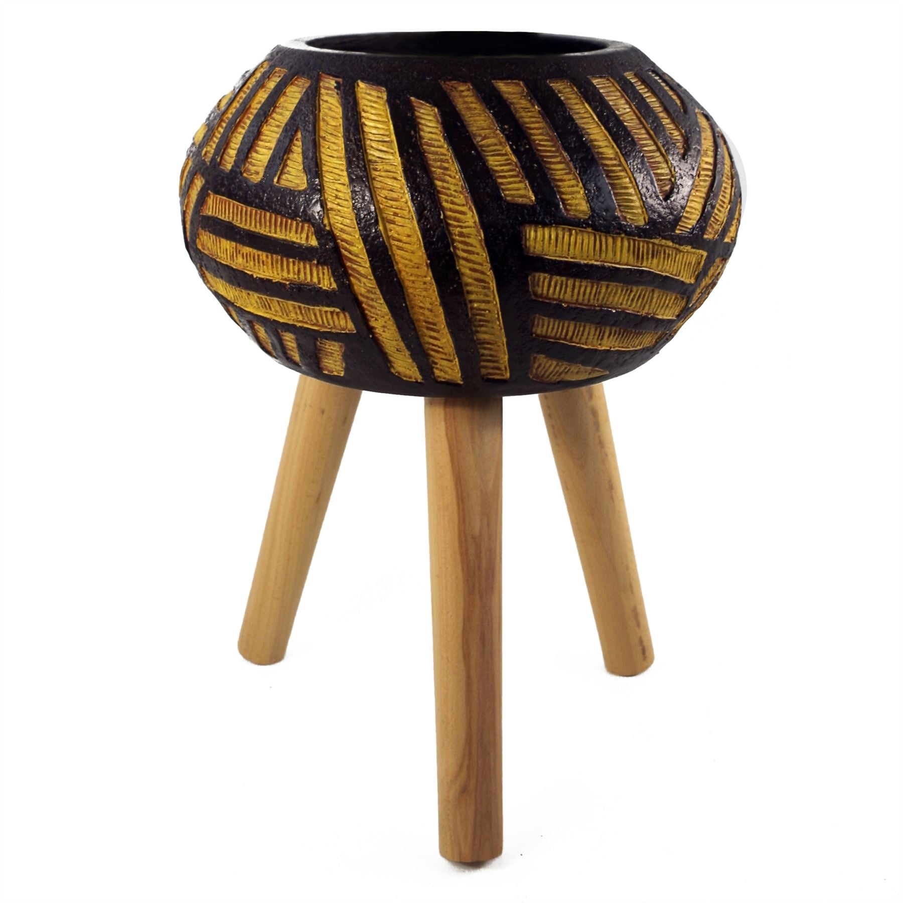 Bali 45cm x 34cm Fibreglass Composite Oval Large Planter with Wooden Legs