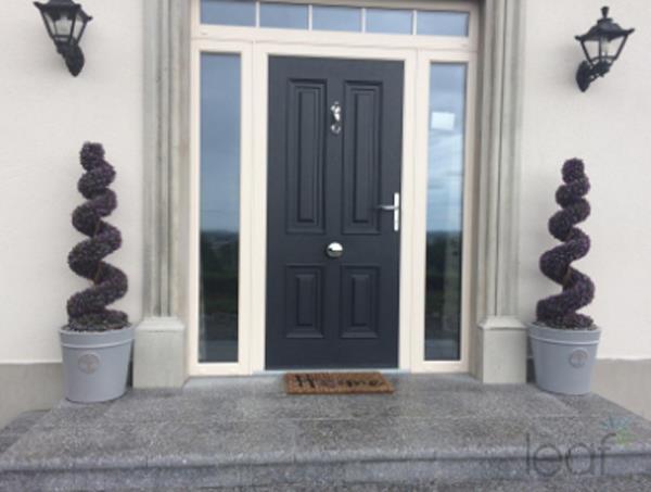 90cm Purple Artificial Boxwood Spiral Tree with Decorative Planter