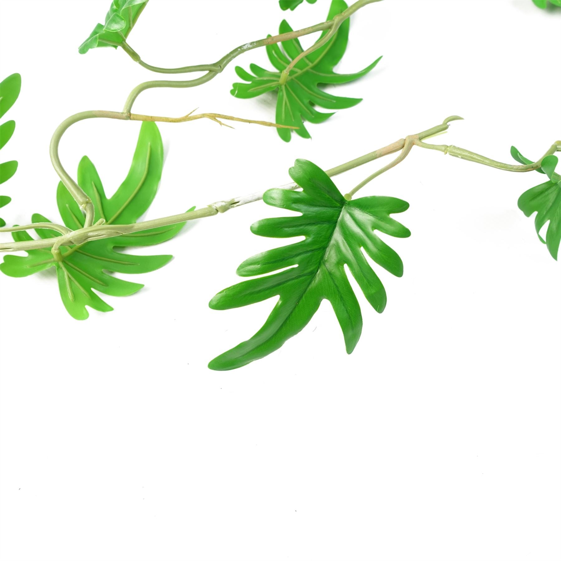 Pack of 6 Artificial Hanging Trailing Philodendron Cheese Small Leaf Plant, 100cm