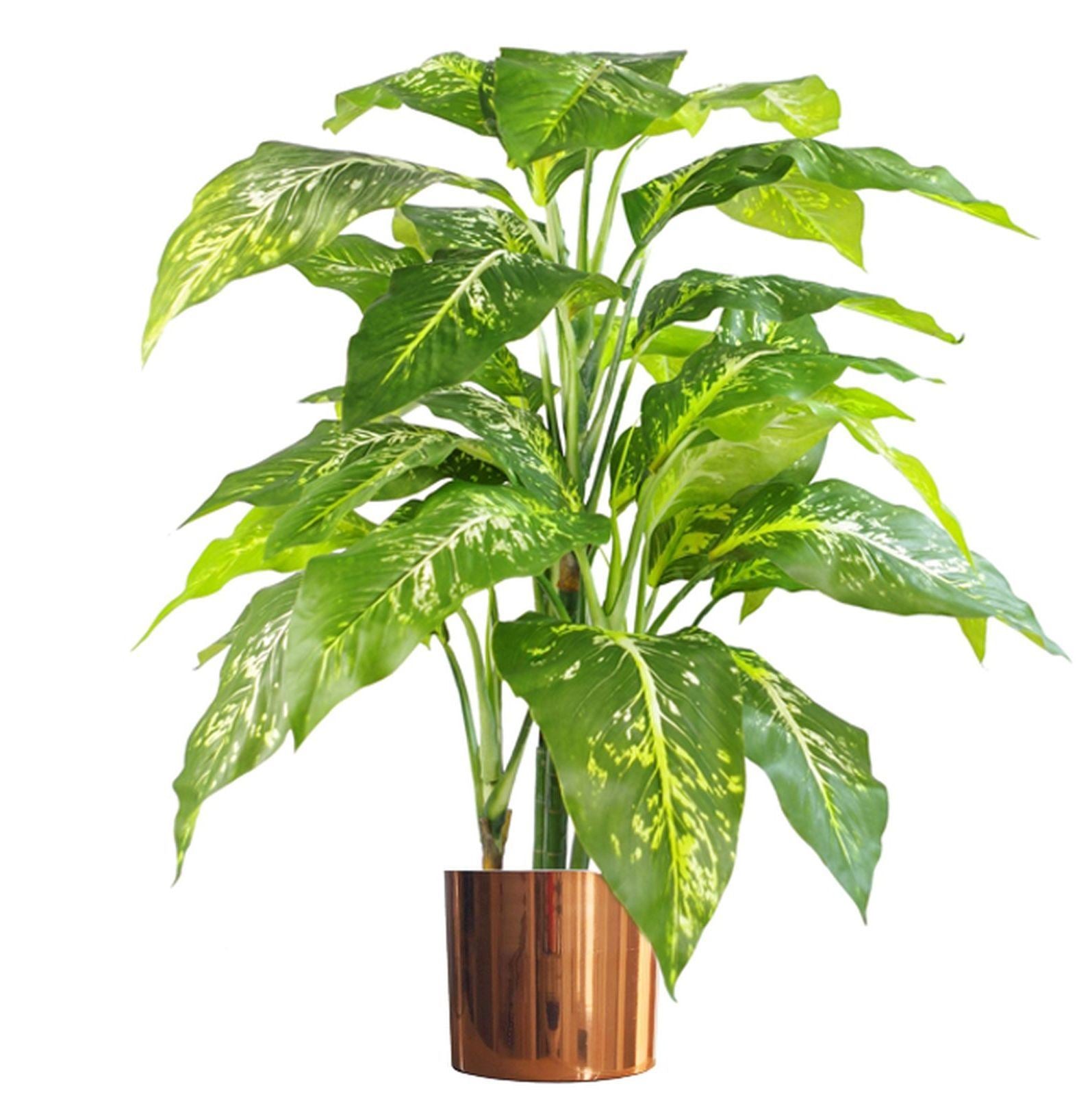 100cm Large Fox's Aglaonema Artificial Tree with Copper Metal Planter