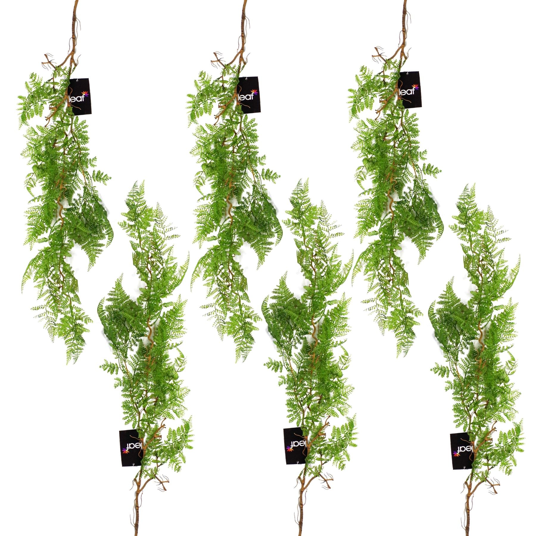 Leaf 6 x 100cm Artificial Hanging Maidenhair Fern Plant Dark Green, Unpotted Bare Stem