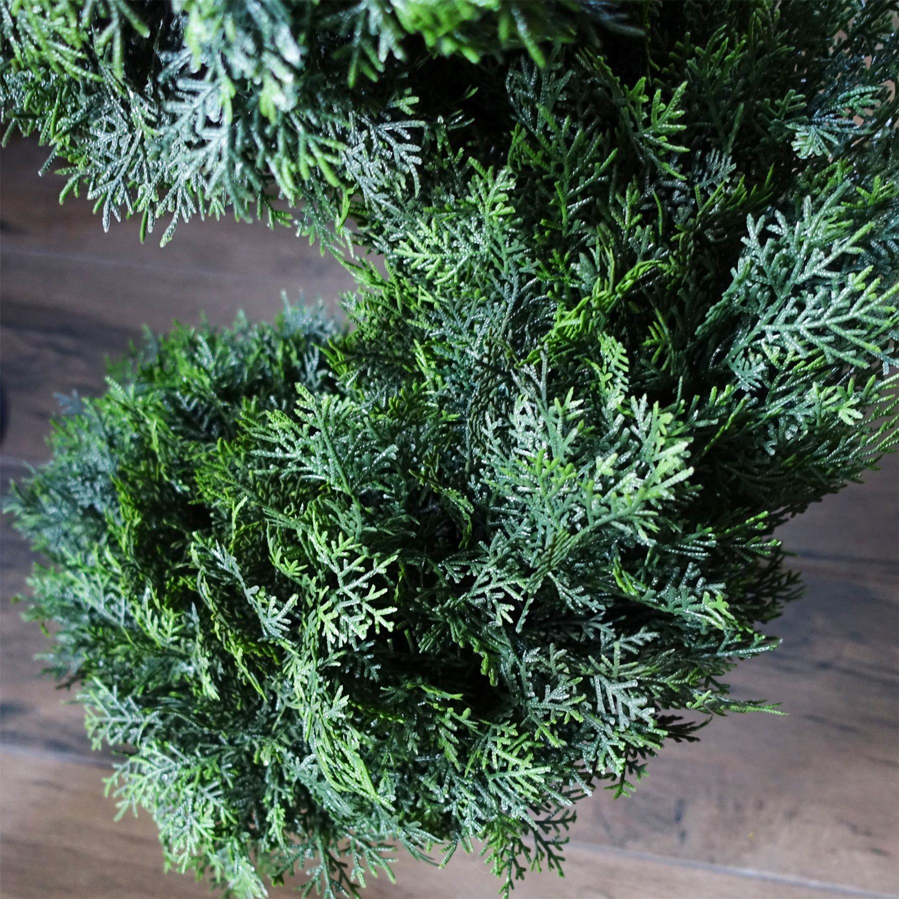 120cm Pair of Artificial Spiral Cedar Tree Topiary, Potted