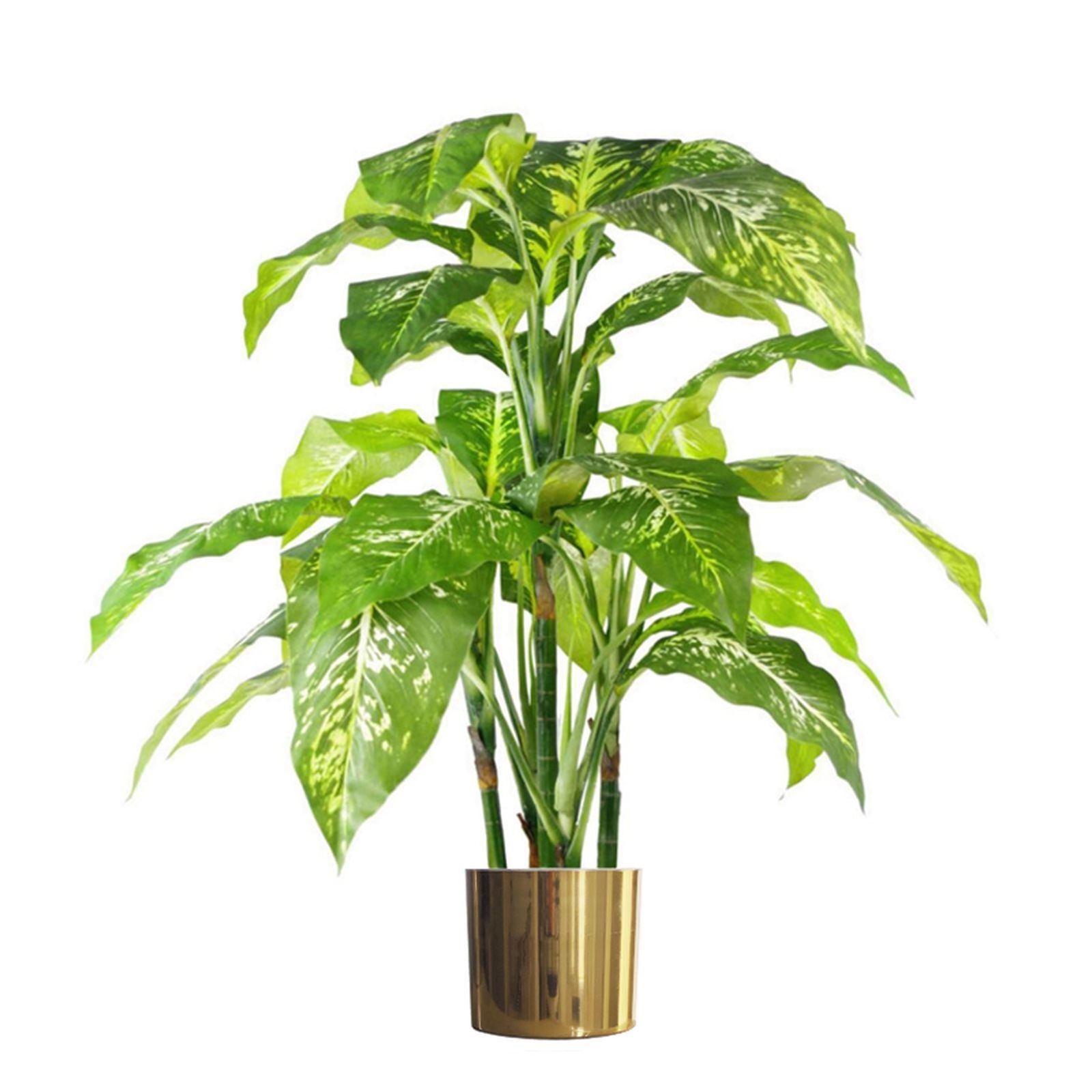 100cm Fox's Aglaonema Spotted Evergreen Artificial Tree with Gold Metal Planter