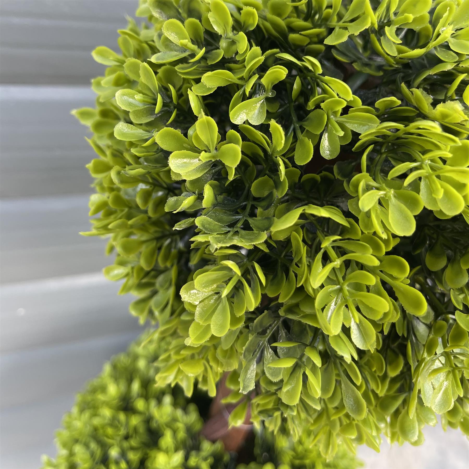 Leaf 120cm Pair of Artificial Boxwood Double Ball Topiary Trees, Outdoor, Potted, Green