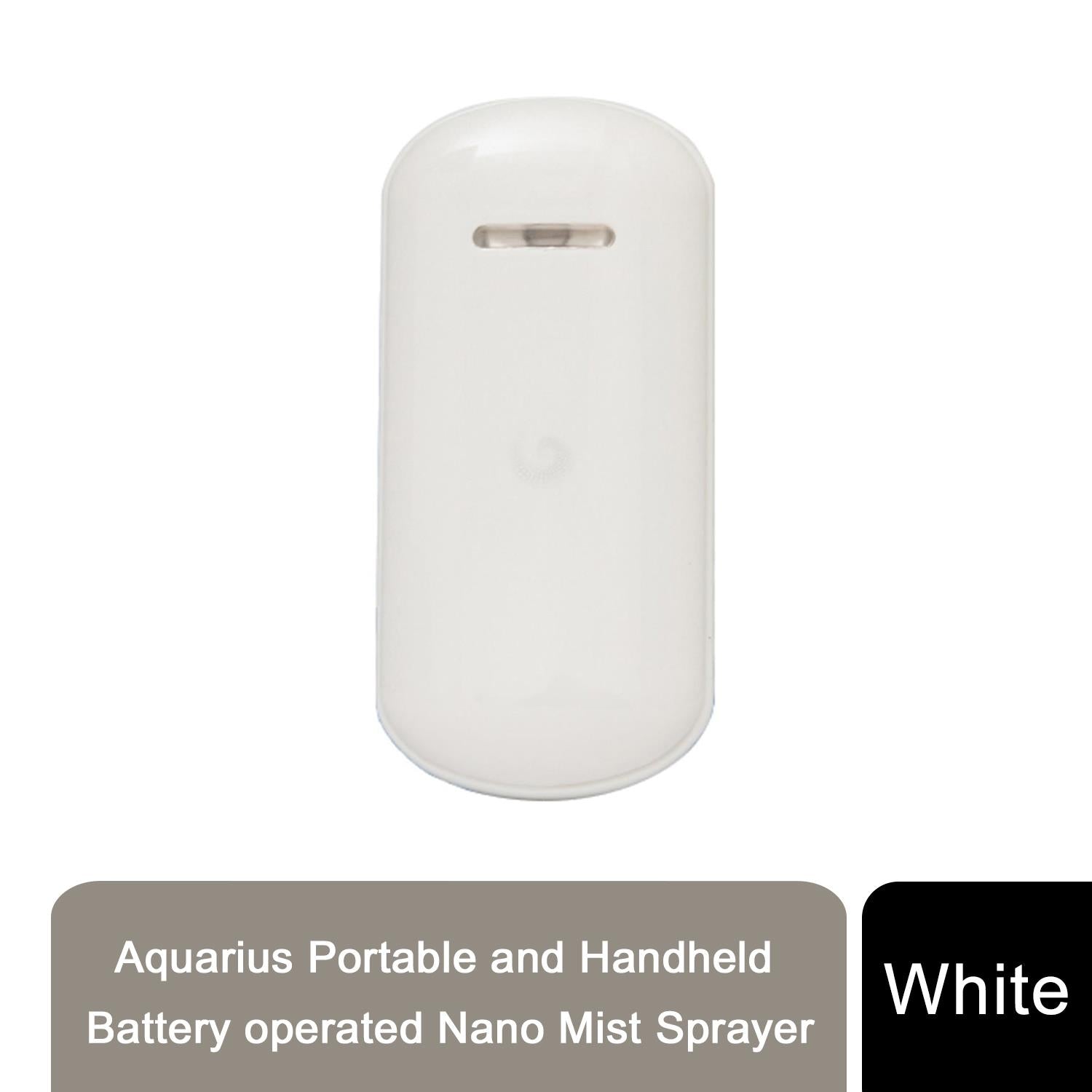 Aquarius Portable Battery Operated Nano Mist Sprayer with Storage Pouch, White