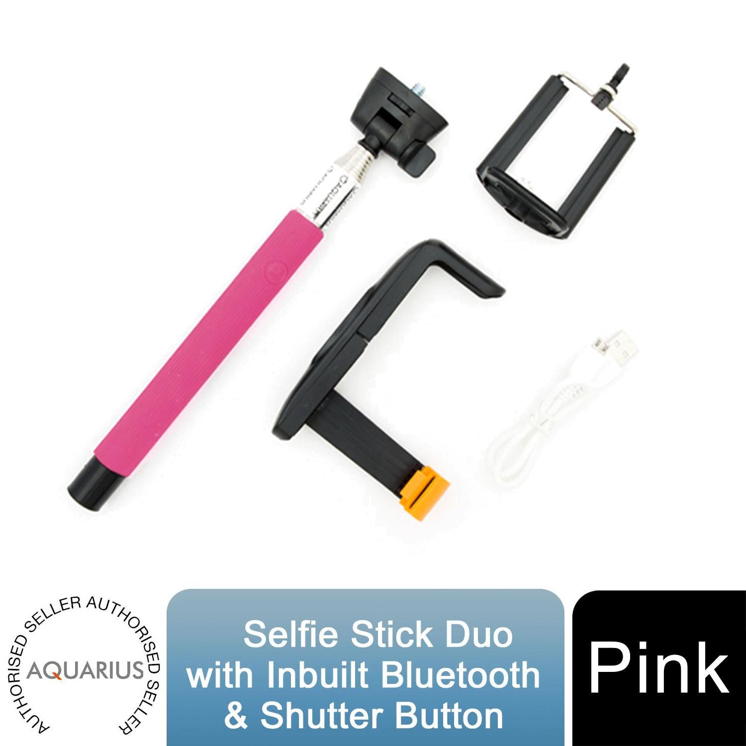 Aquarius Bluetooth Expandable Selfie Stick with Built-In Remote Camera Control