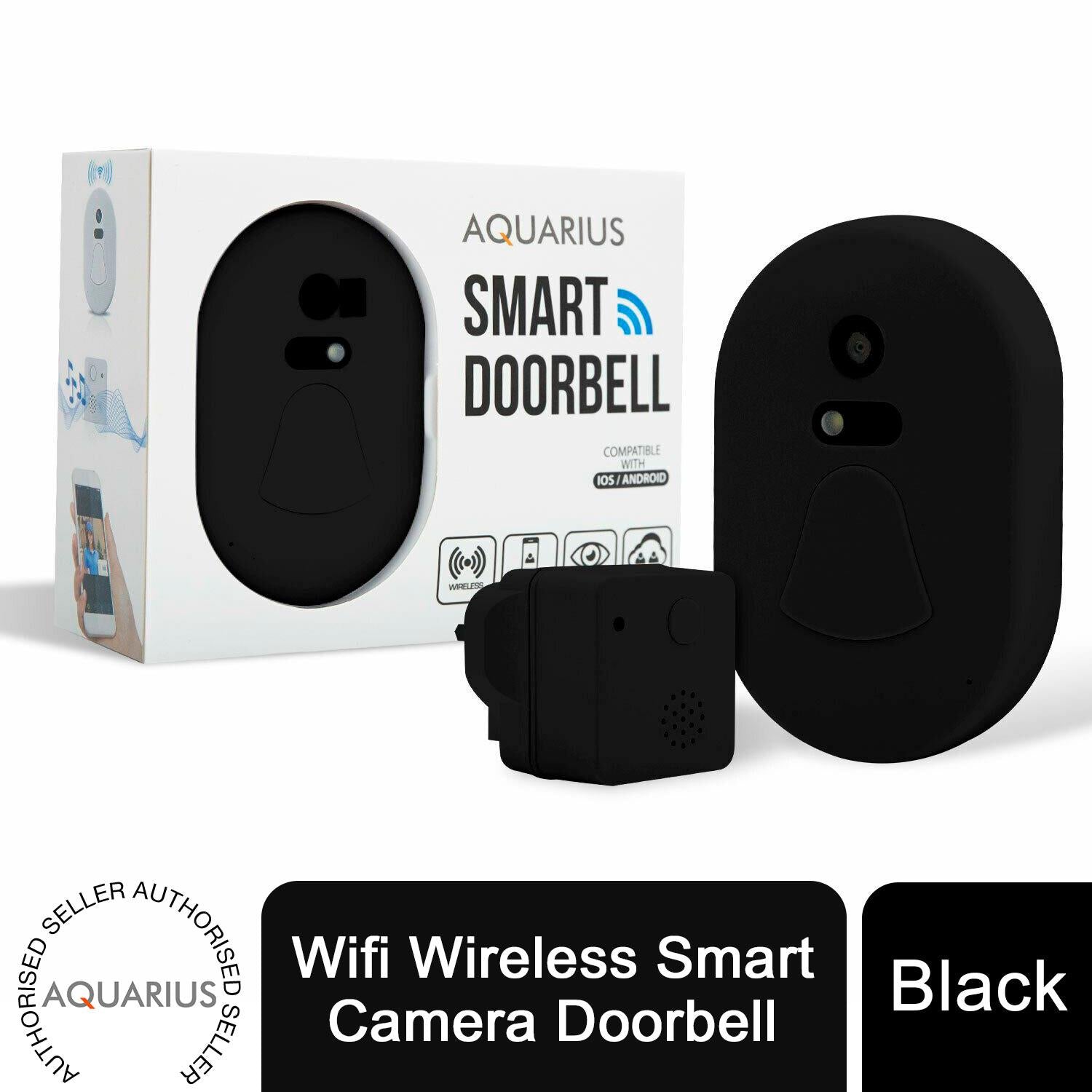 Aquarius Wireless WiFi Smart Home Security Video Doorbell with Night Vision