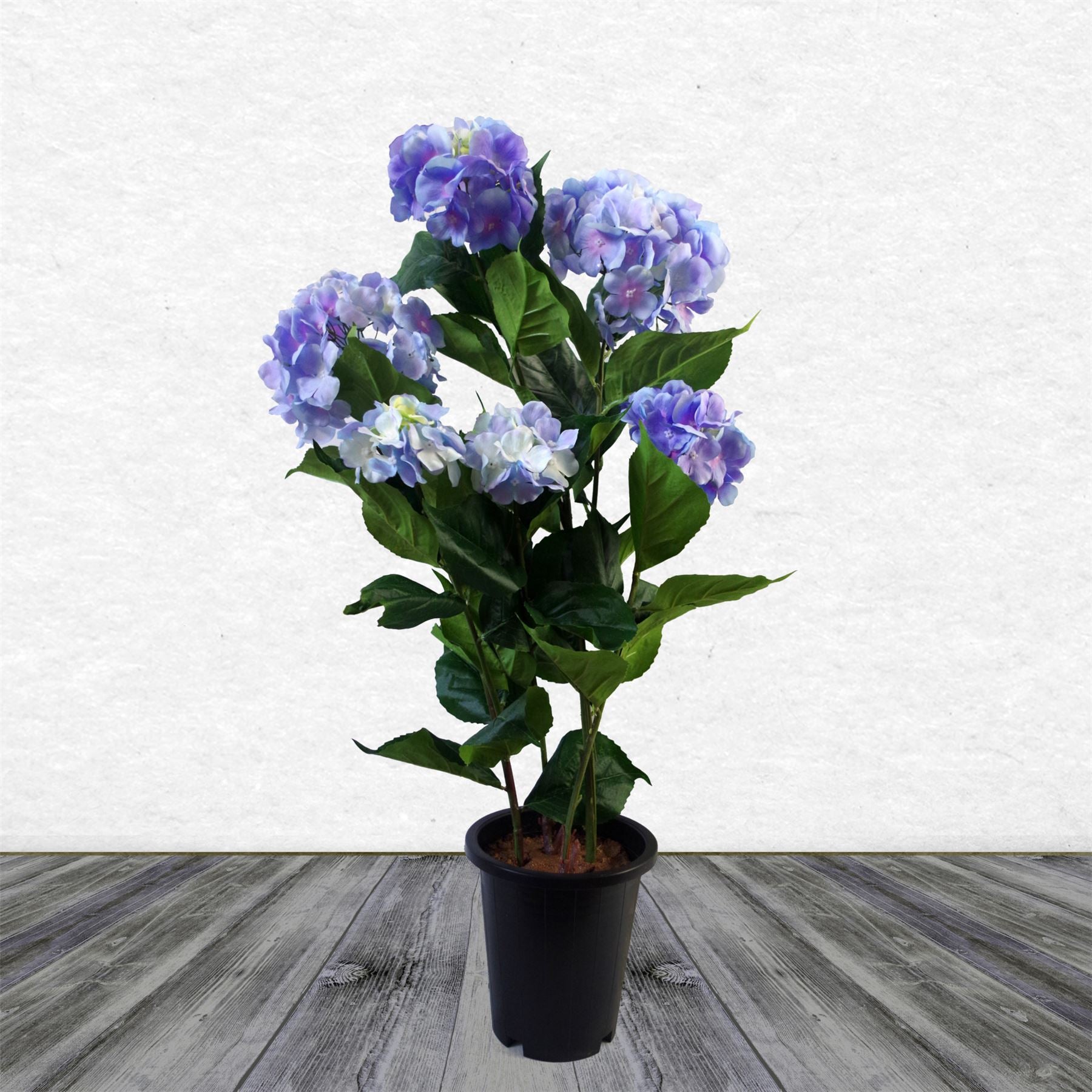 Leaf Artificial Blue Hydrangea Potted Plant, Indoor Use, 200 Flowers, 51 Leaves