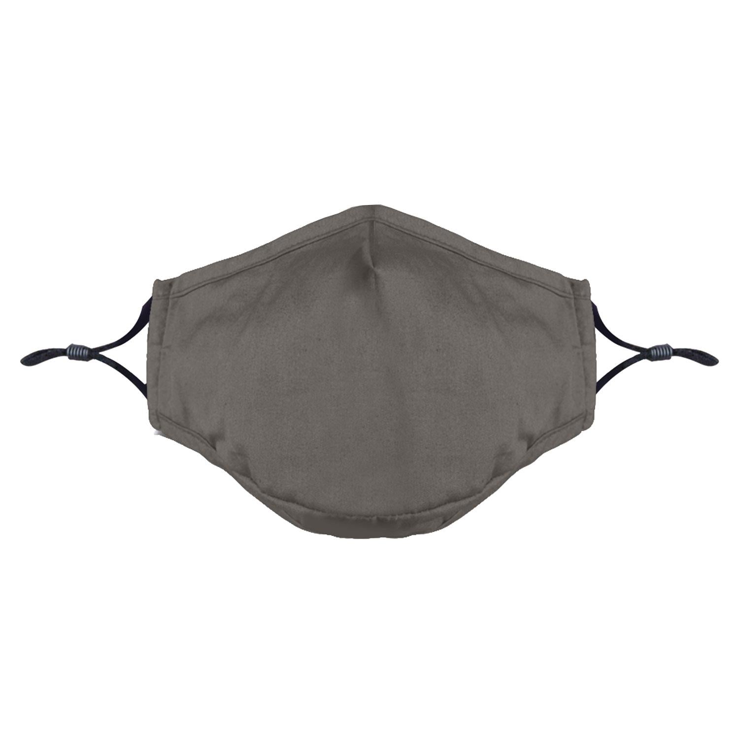 Adult Grey Triple-Layer Cotton Face Mask with Filter Pocket