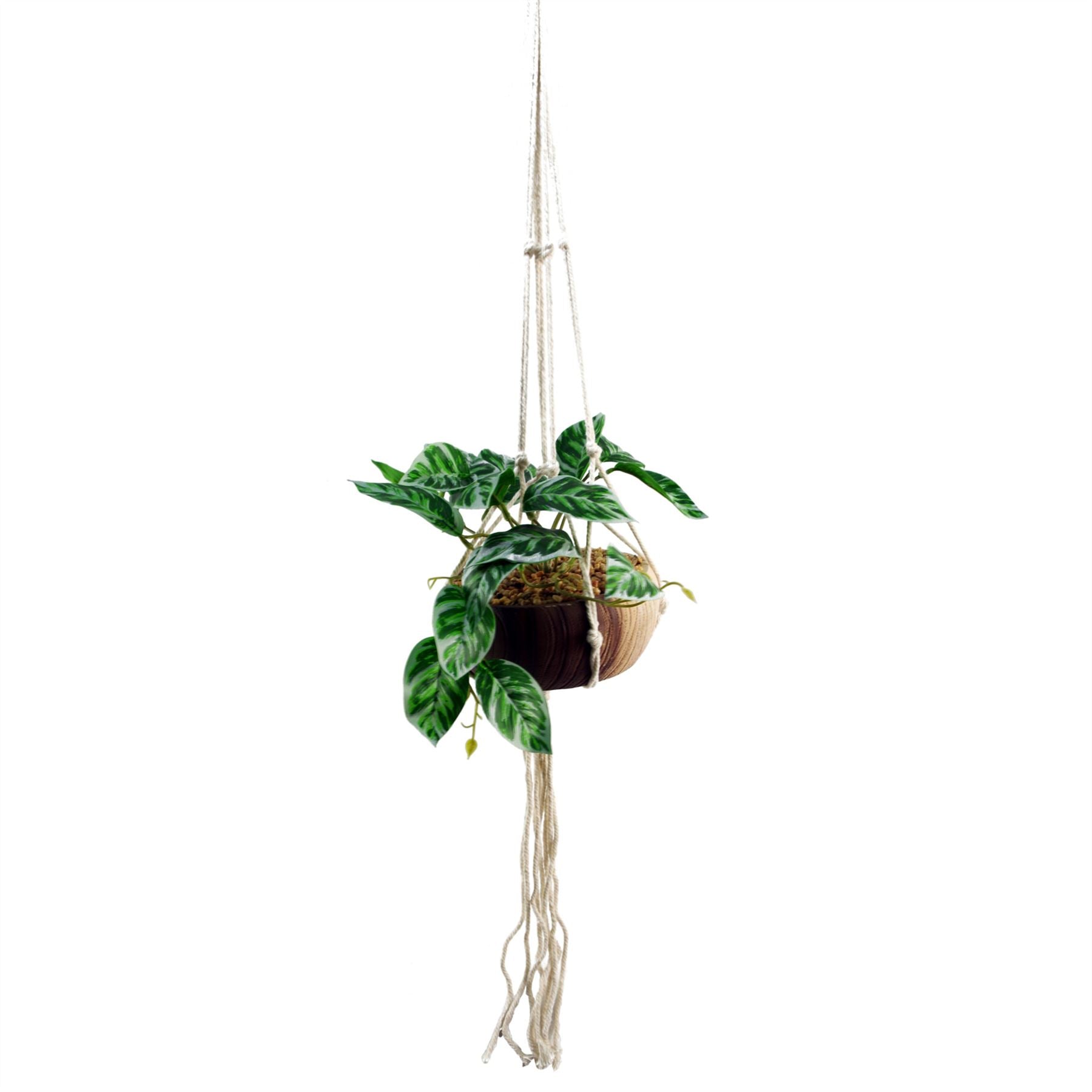Leaf 85cm Hanging Artificial Pothos Plant with Ceramic Planter