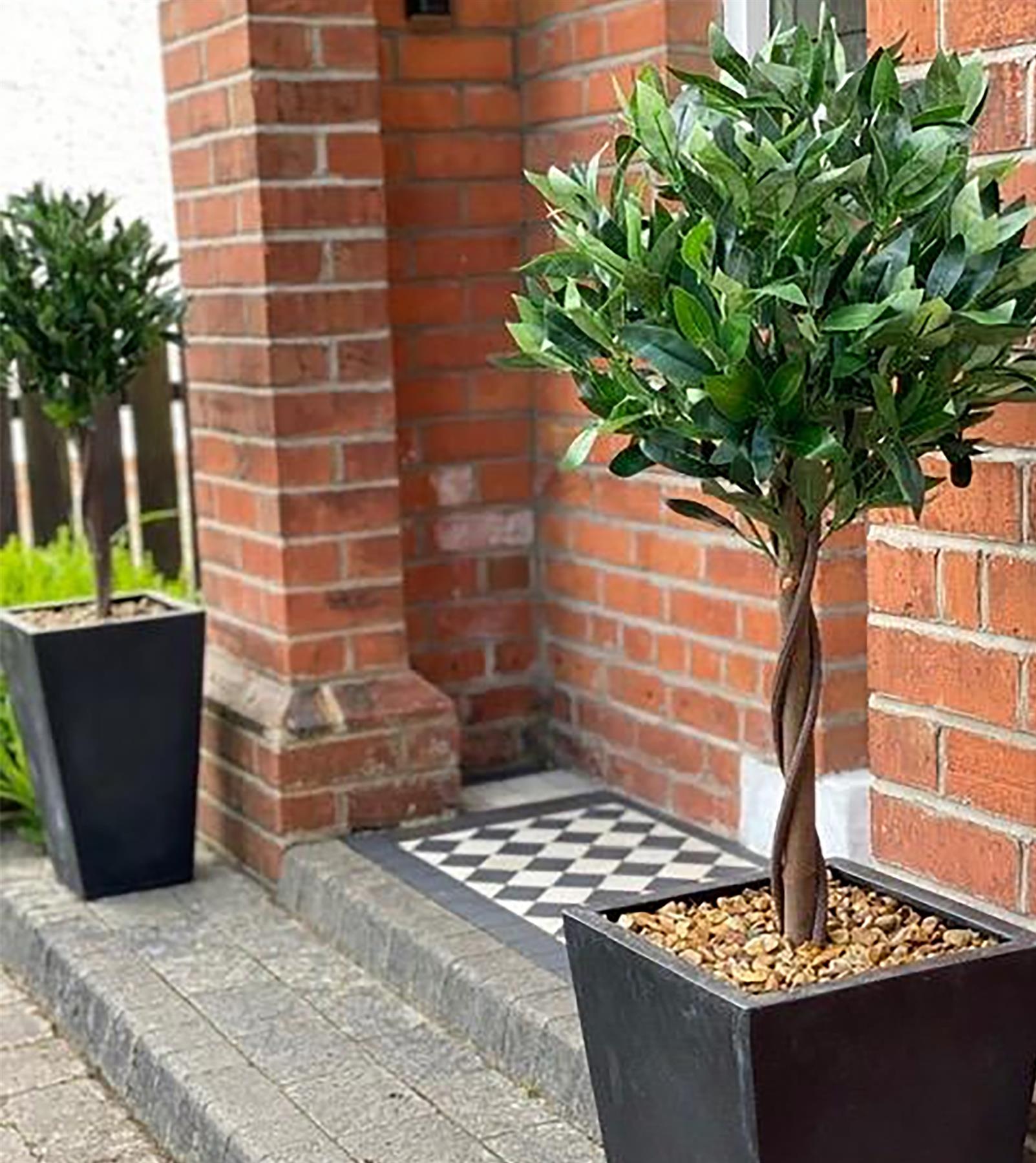 Pair of 120cm Natural Style Artificial Bay Laurel Ball Trees