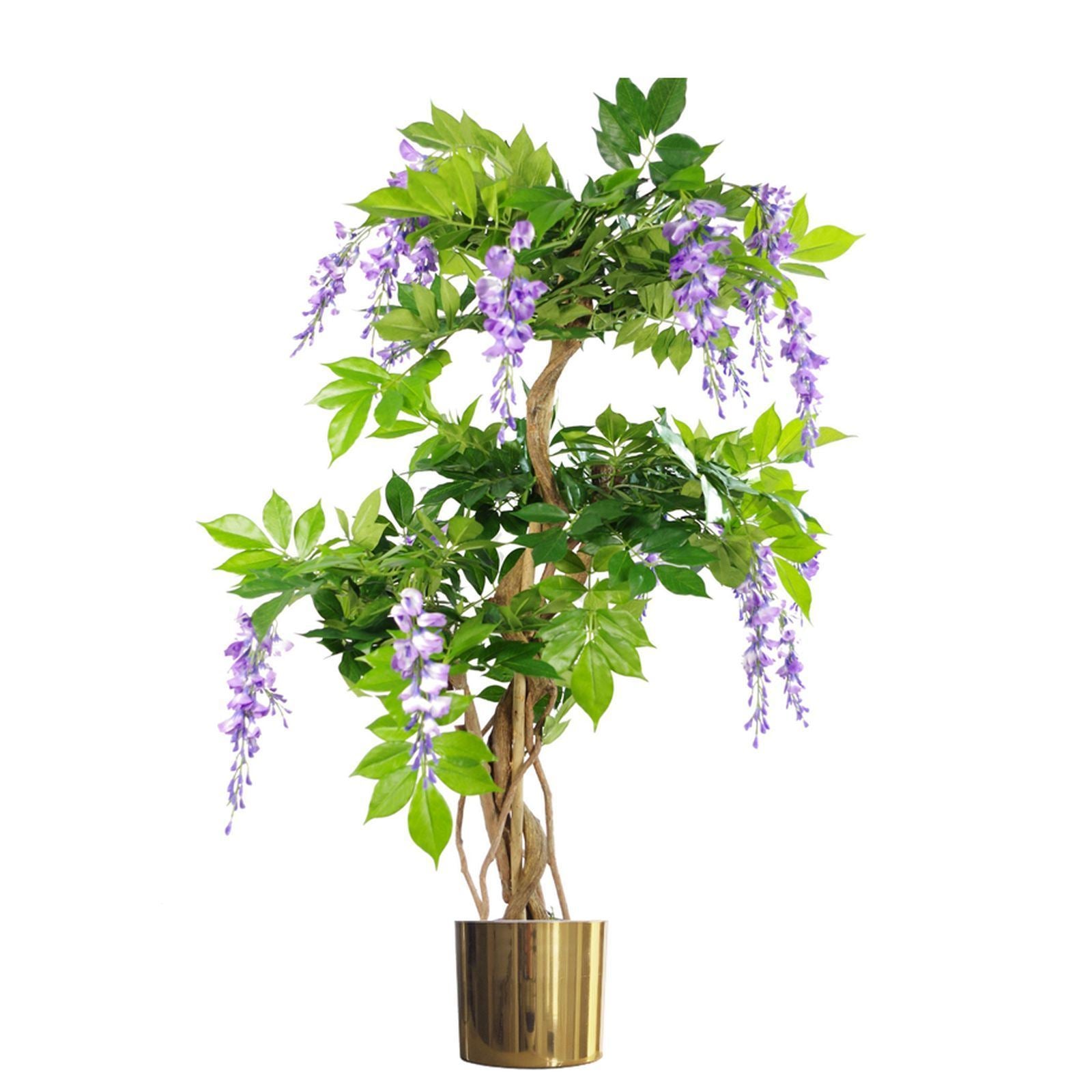 110cm Artificial Purple Wisteria Tree with Metal Planter