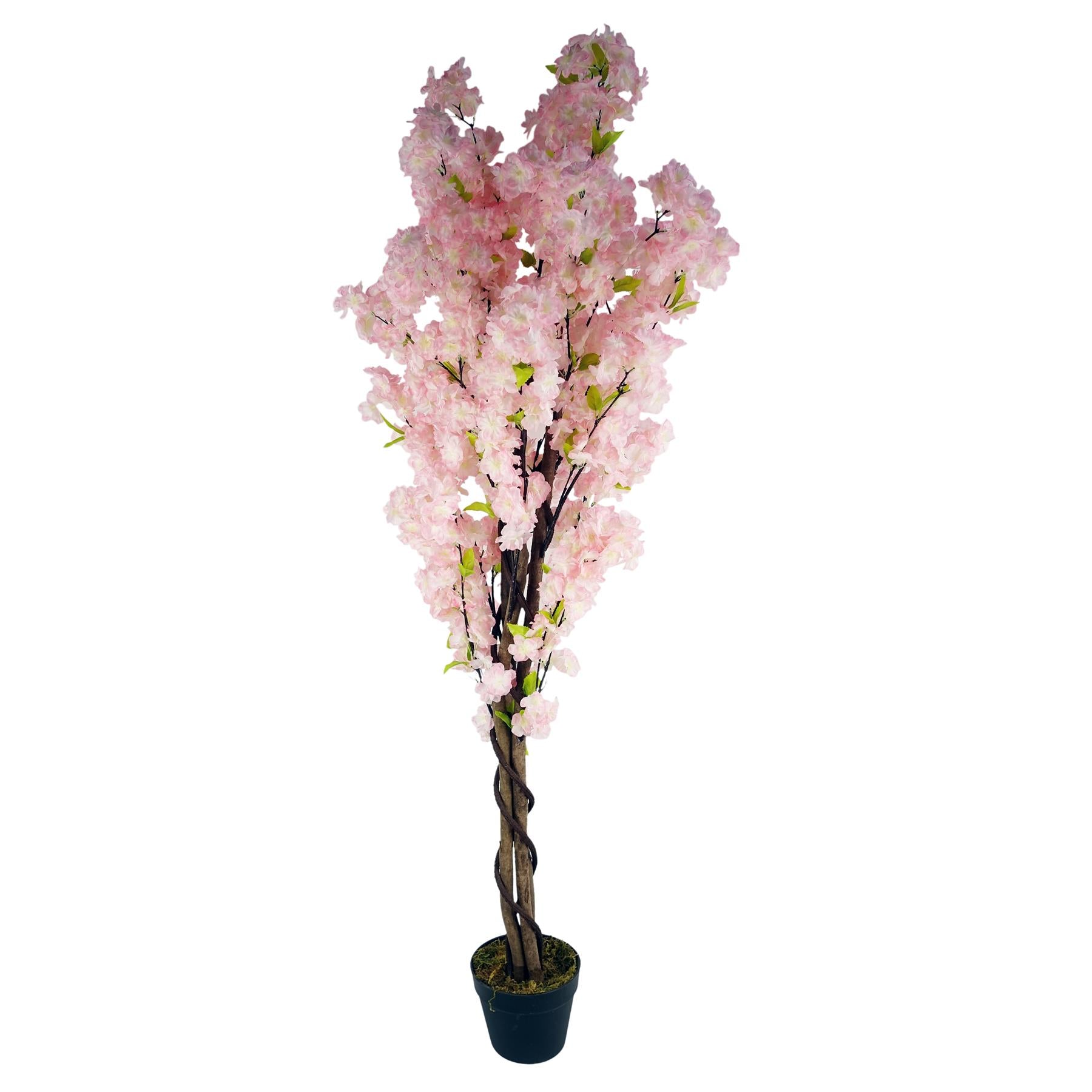 Leaf 150cm Artificial Pink Cherry Blossom Tree, Potted, Fully Assembled