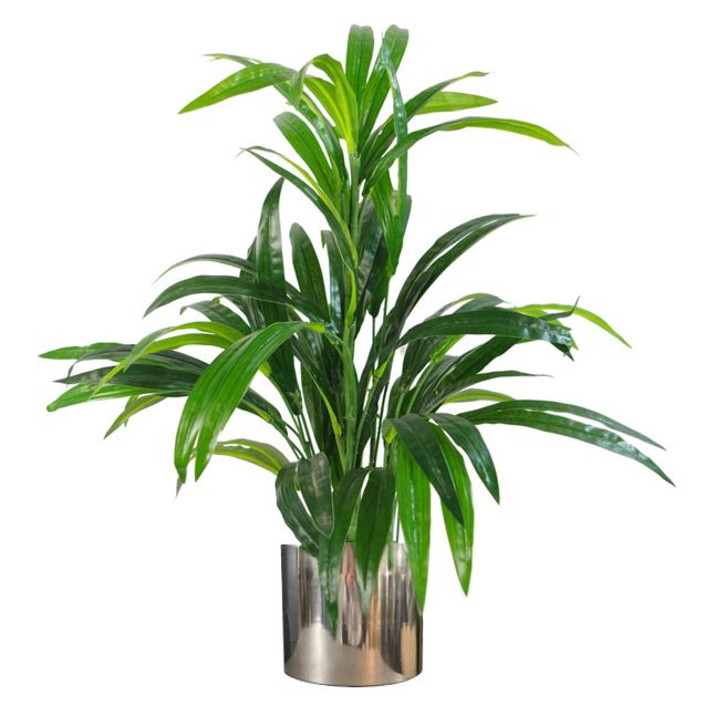 65cm Realistic Artificial Bamboo Shrub Plant with Silver Metal Planter