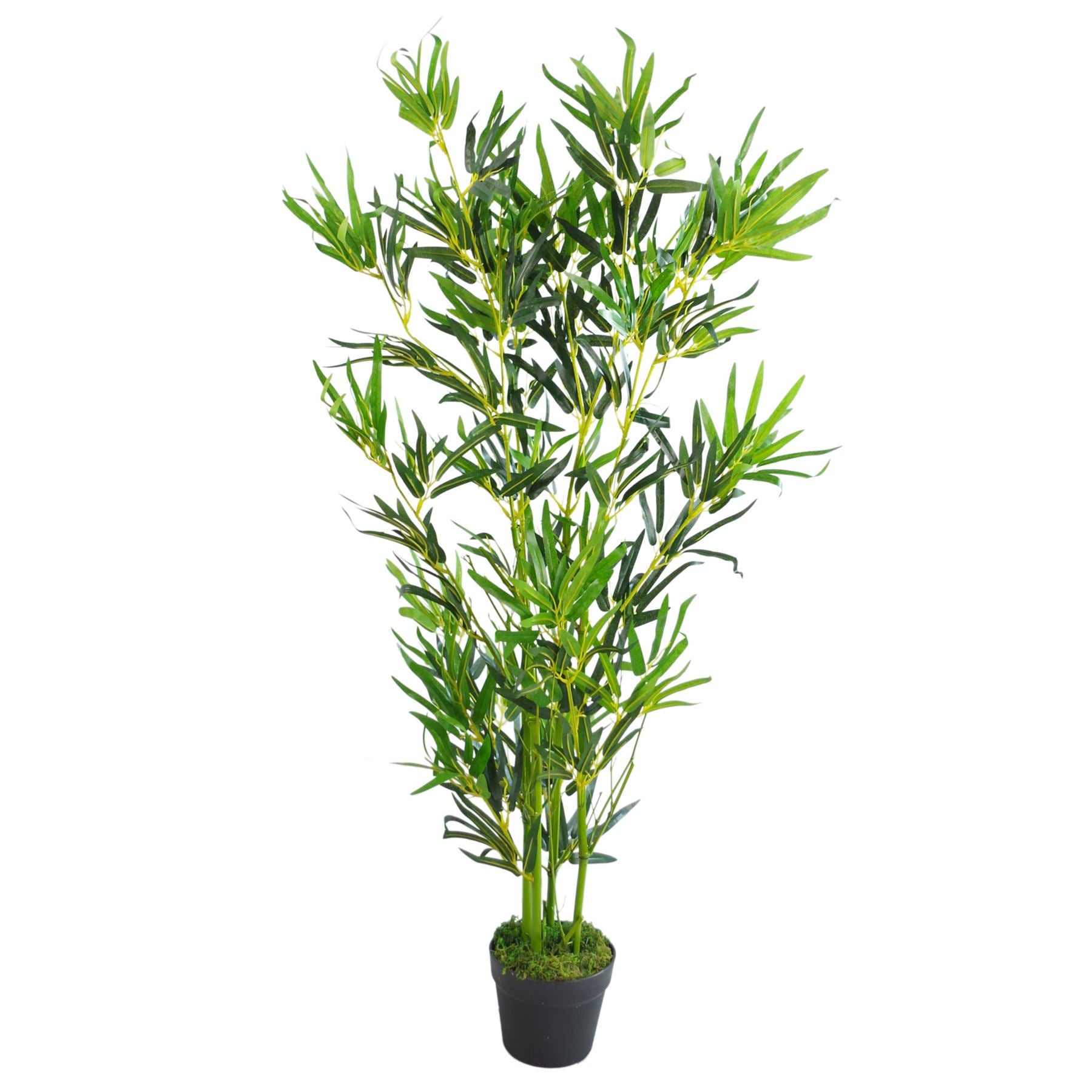 Leaf 120cm (4ft) Artificial Bamboo Tree with Extra Wide Leaves, Potted Indoor Plant