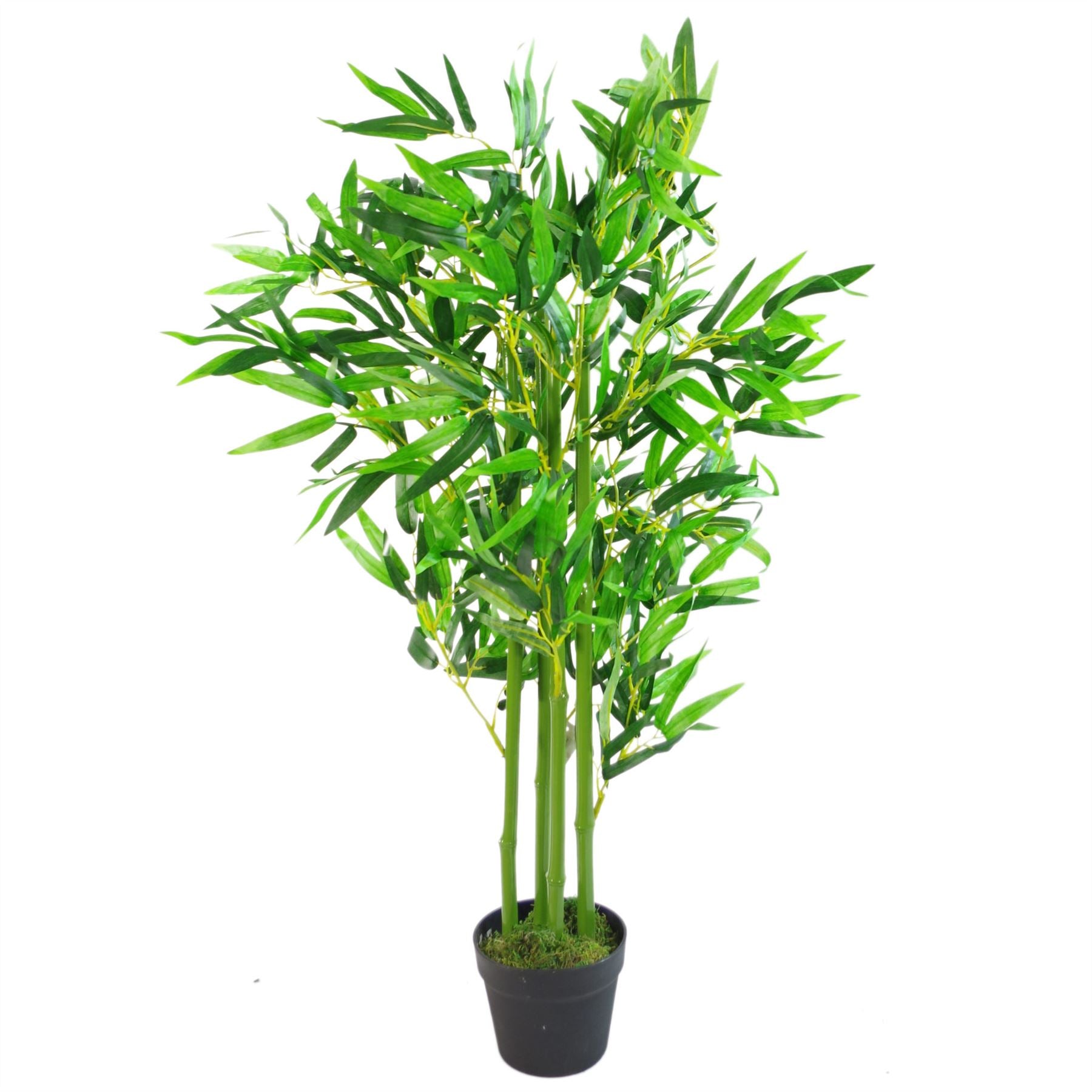 Leaf 120cm (4ft) Artificial Bamboo Tree with Extra Wide Leaves, Potted Indoor Plant