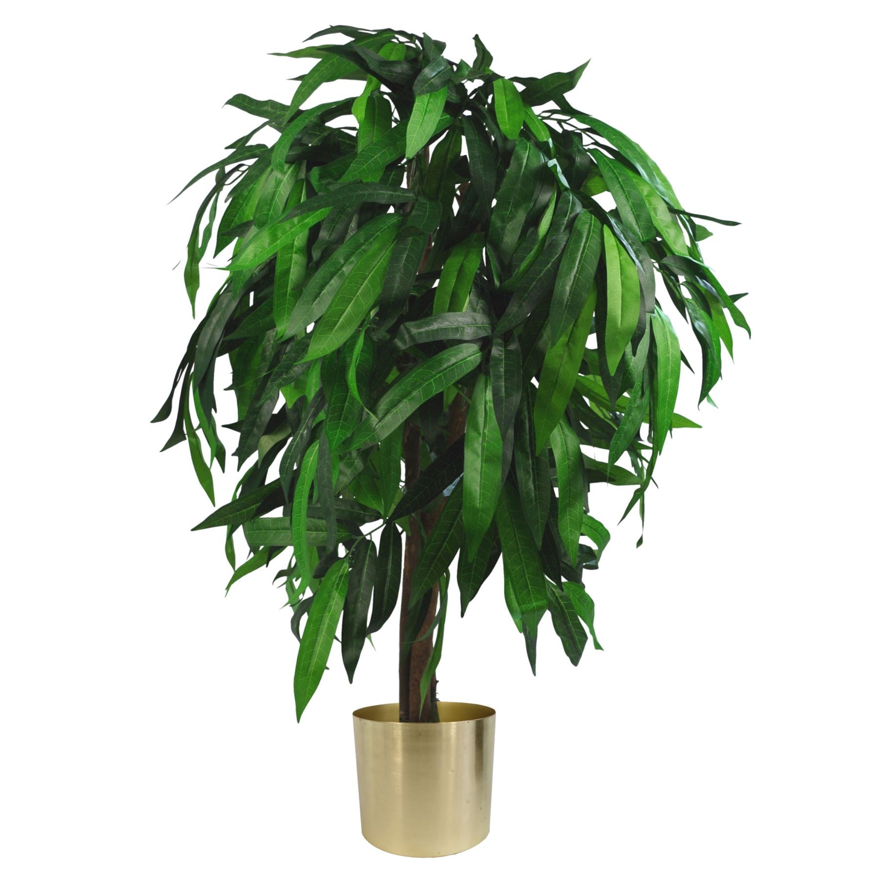 Leaf 100cm Artificial Mango Tree Plant with Metal Planter