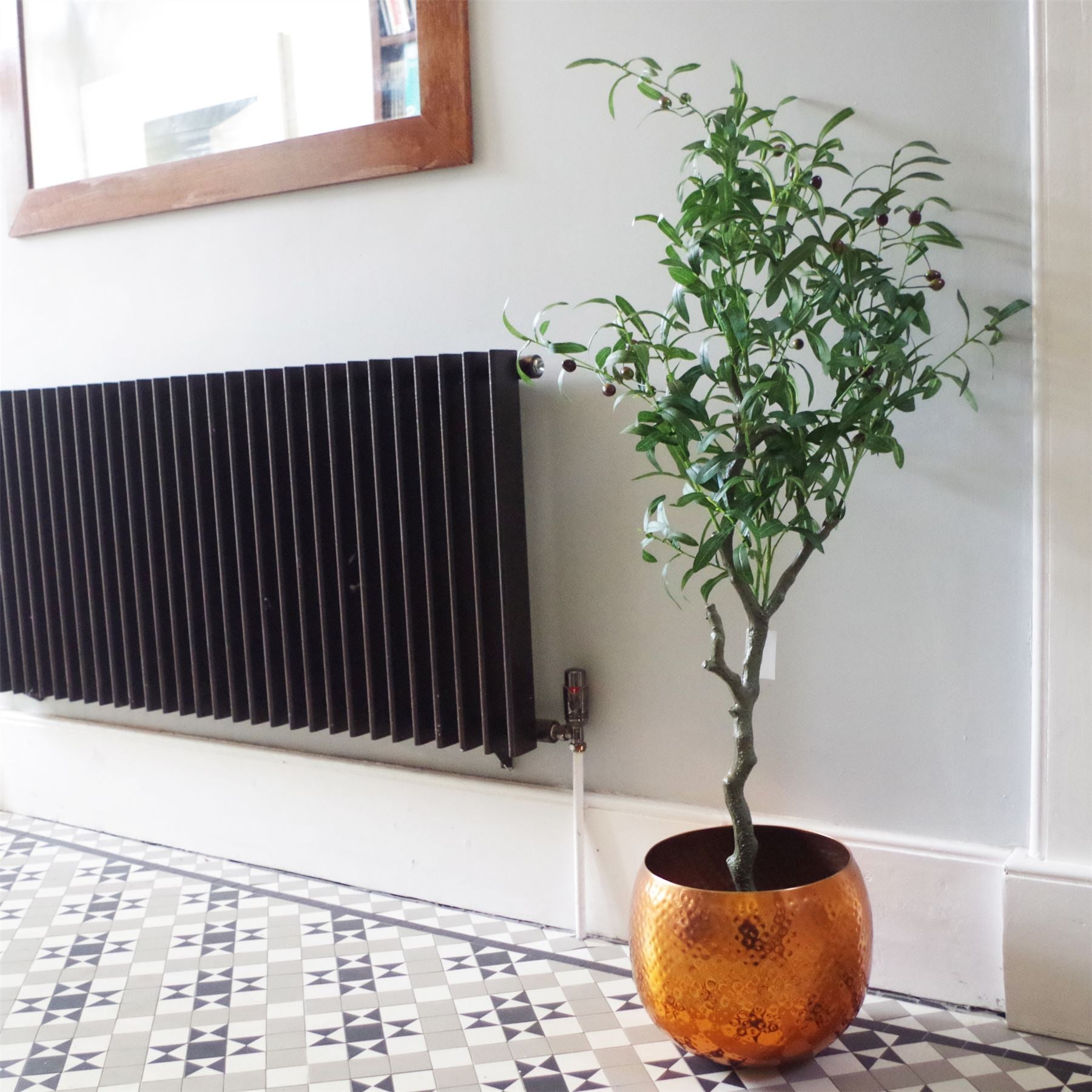 Leaf 120cm Artificial Olive Tree with Pot, Natural Style, Wired Stems, Realistic Olives
