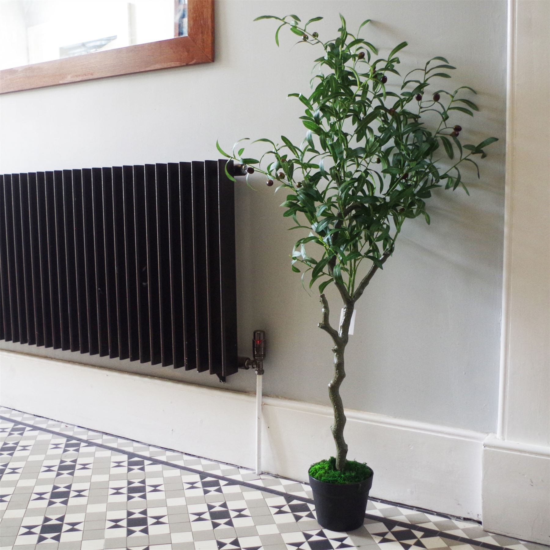 Leaf 120cm Artificial Olive Tree with Pot, Natural Style, Wired Stems, Realistic Olives