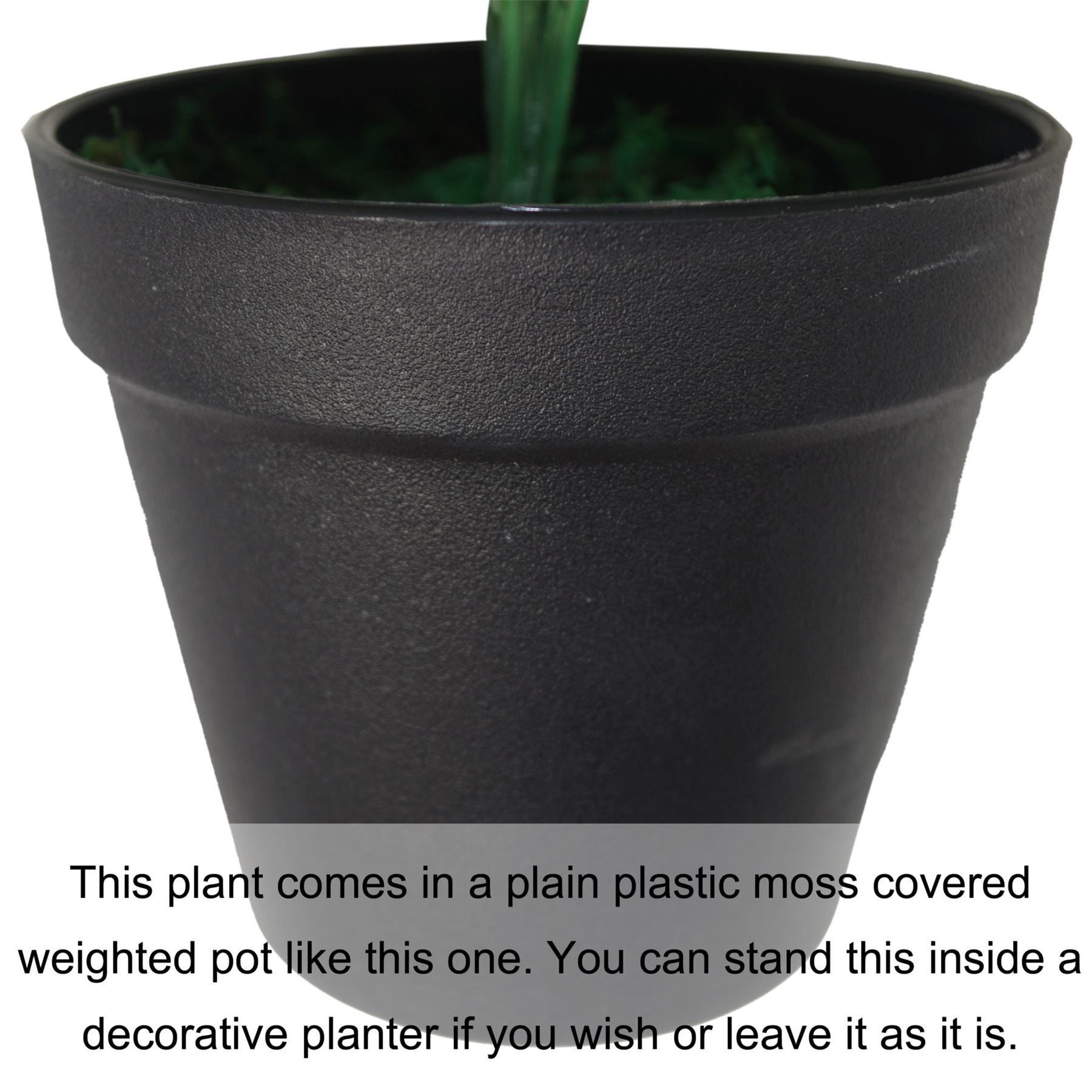 45cm Artificial Watermelon Style Leaves Plant in Plain Black Plastic Pot