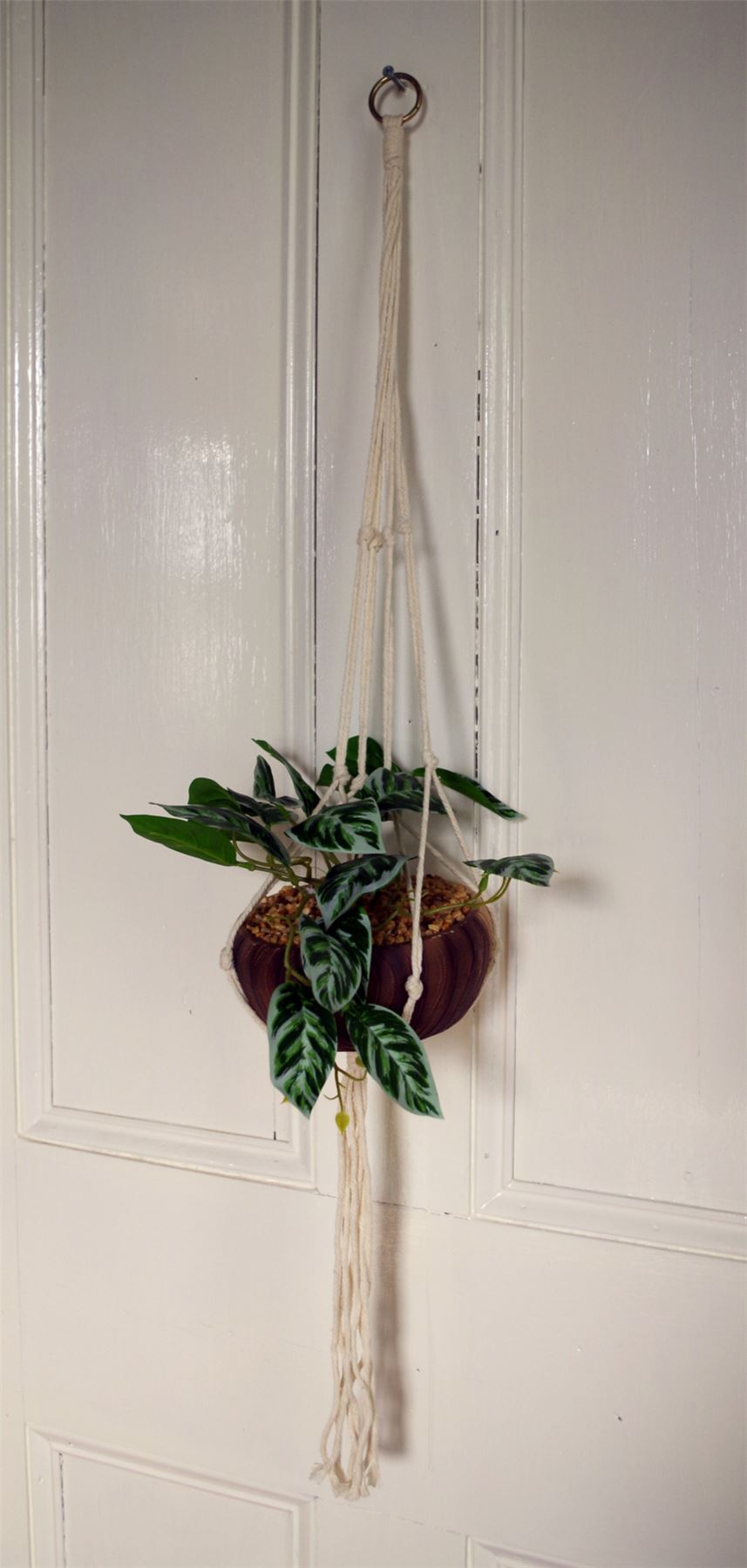 85cm Hanging Artificial Potted Pothos Plant with Ceramic Planter