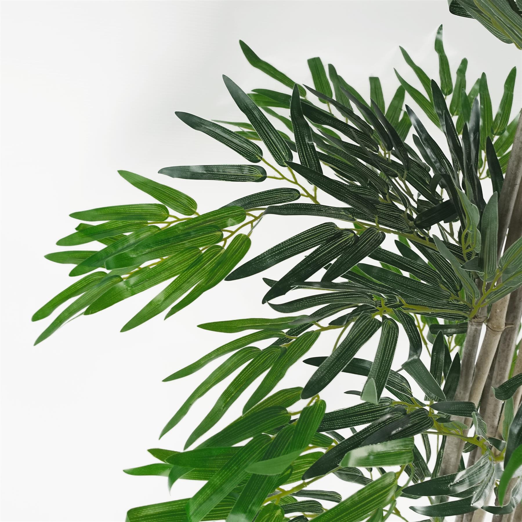 Leaf 180cm (6ft) Artificial Bamboo Tree with Real Natural Bamboo Canes, Natural Green, Potted