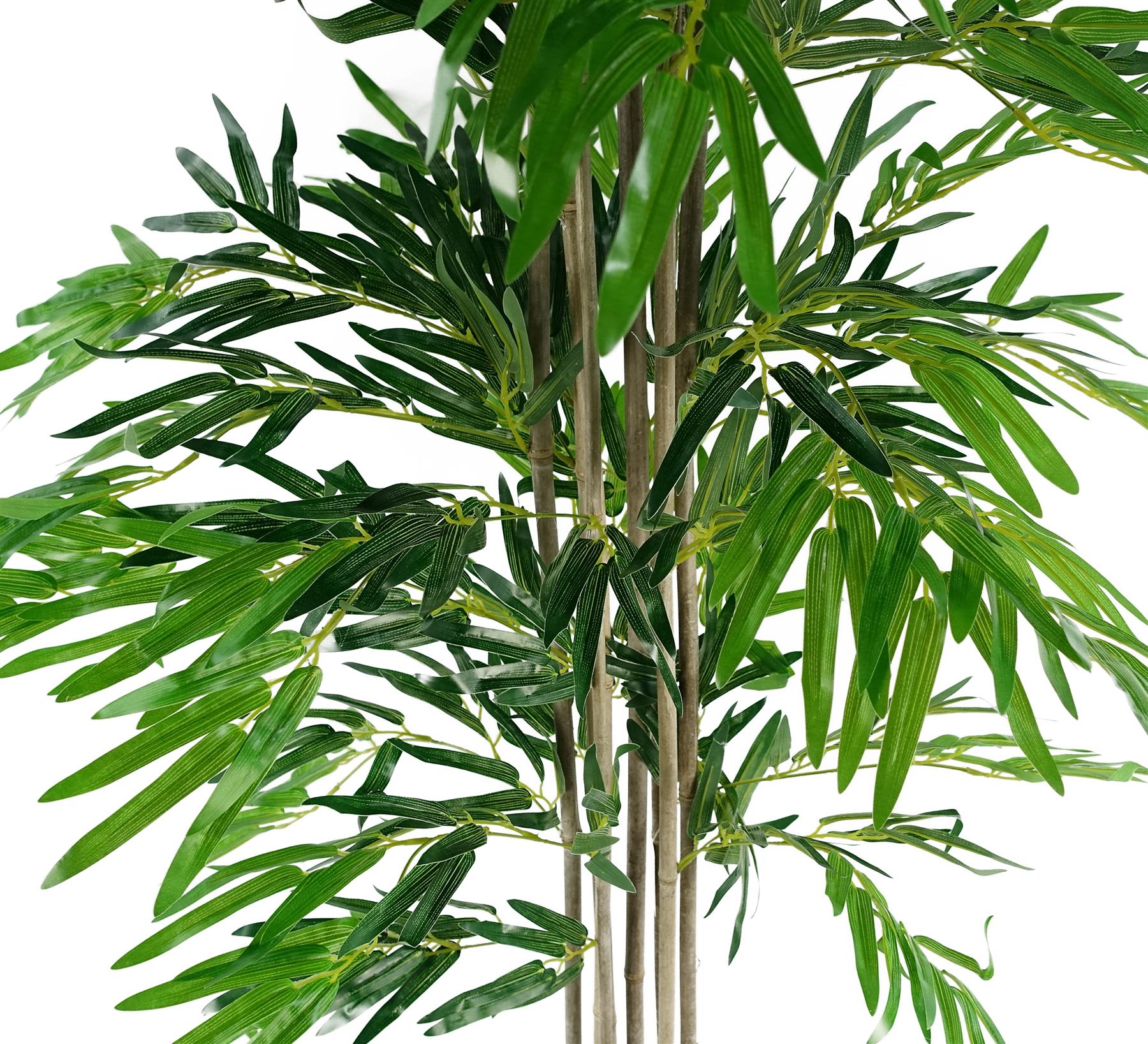 Leaf 180cm (6ft) Artificial Bamboo Tree with Real Natural Bamboo Canes, Natural Green, Potted