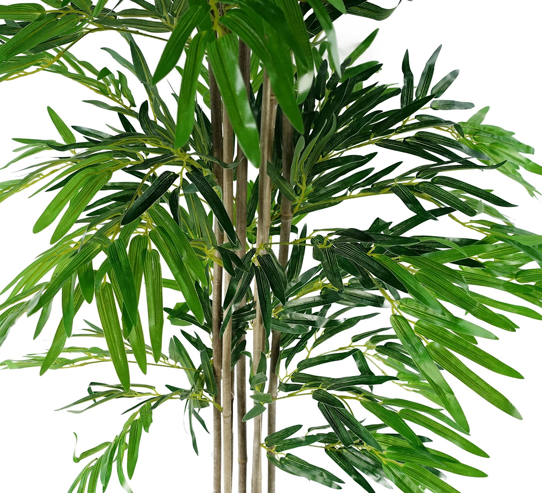 Leaf 180cm / 6ft Artificial Bamboo Tree Green in Black Plastic Pot