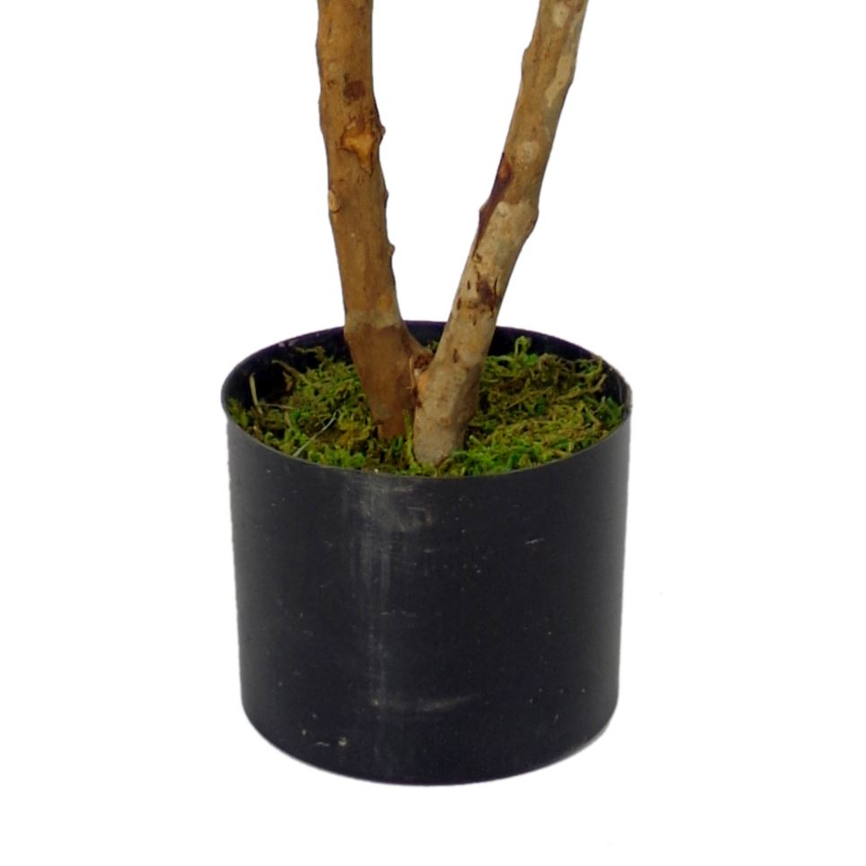 Leaf 100cm Artificial Mini Ruscus Tree - Premium Range, Real Wood Trunk, Silk Leaves, Potted