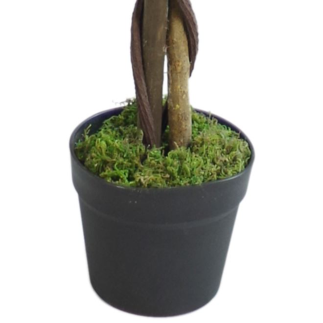 Leaf 110cm Artificial Bushy Ficus Tree with Real Wood Trunk, Potted