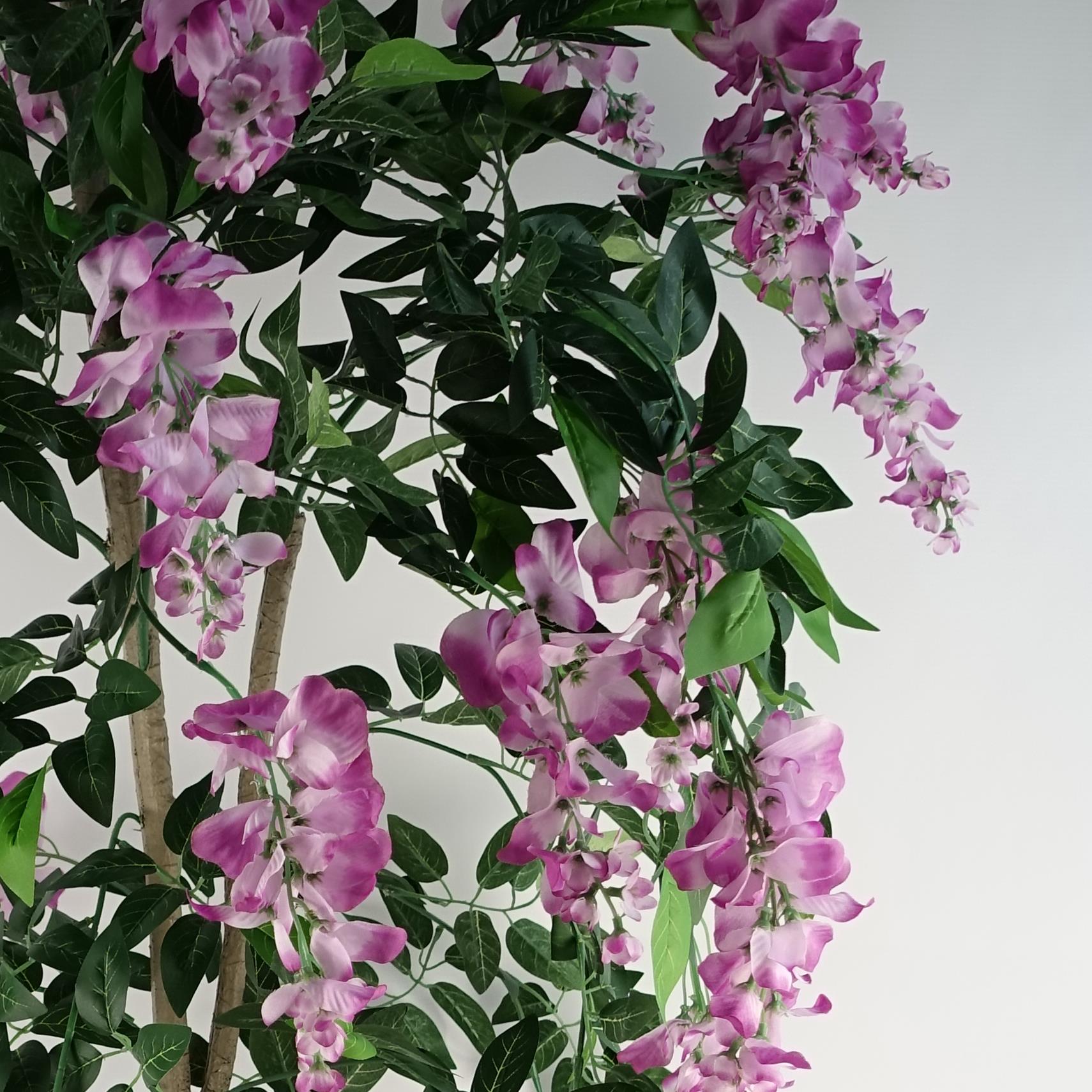 150cm Artificial Light Pink Wisteria Tree, Realistic Potted Faux Plant