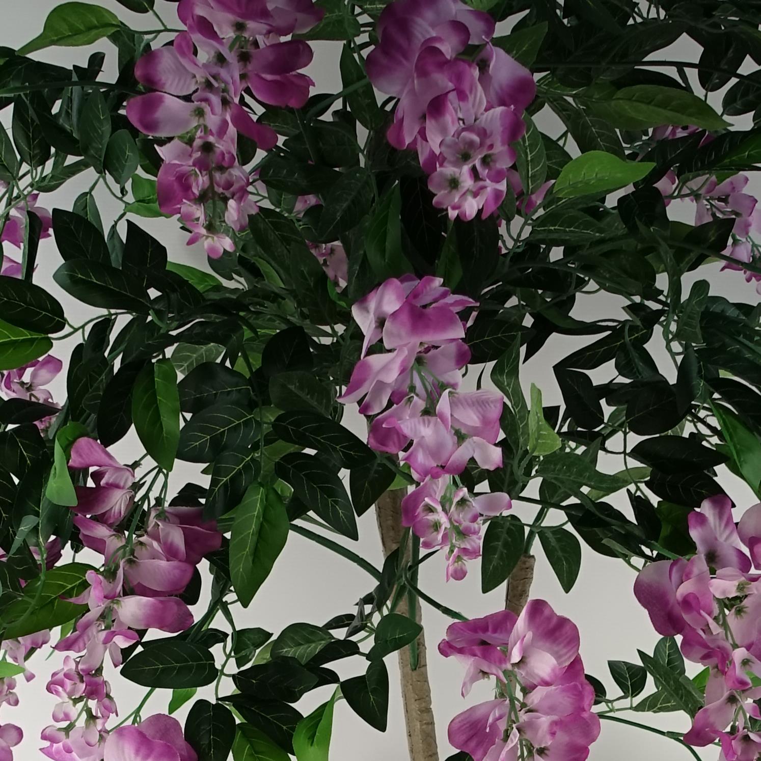 150cm Artificial Light Pink Wisteria Tree, Realistic Potted Faux Plant