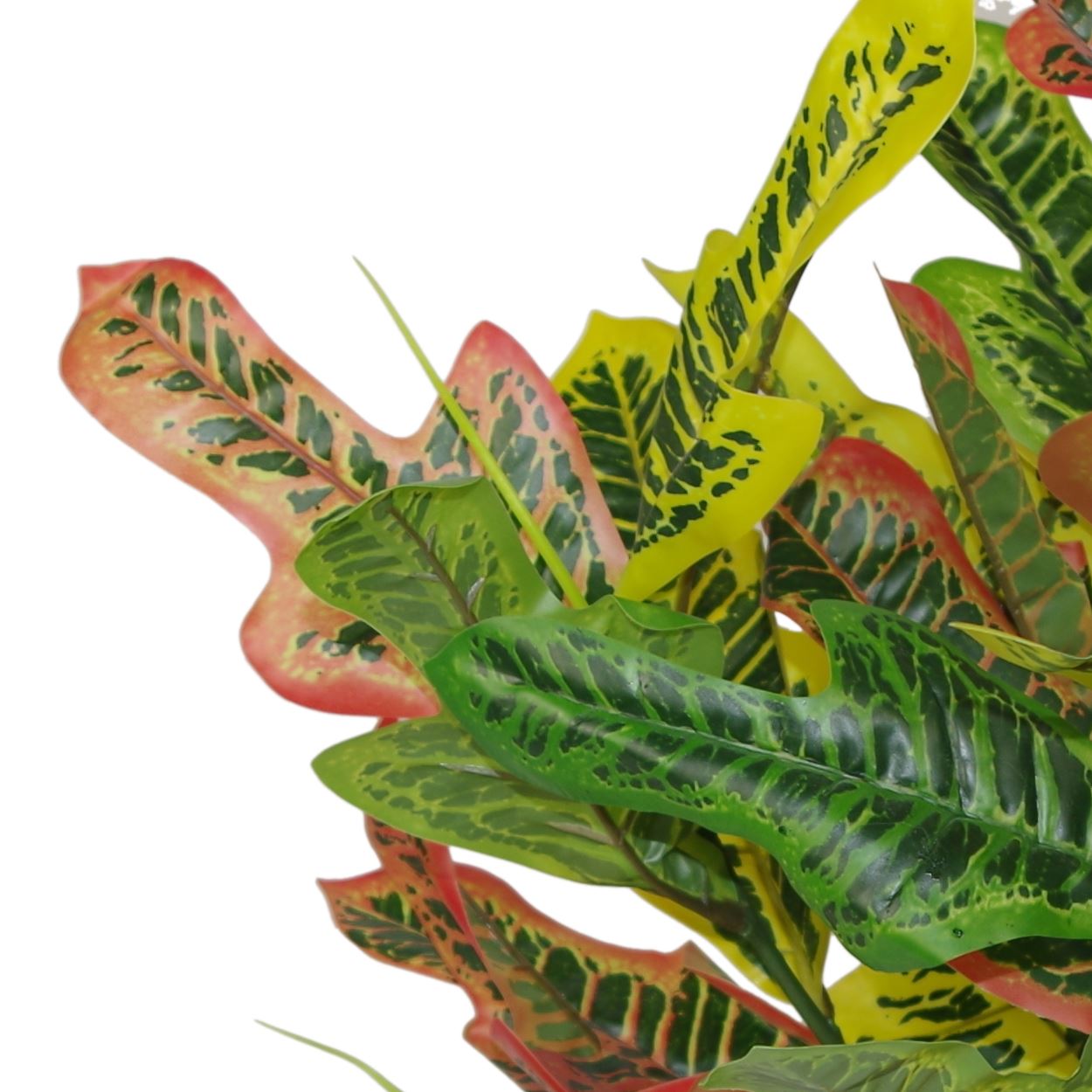 Leaf 65cm Artificial Croton Multicoloured House Plant in Weighted Plastic Pot