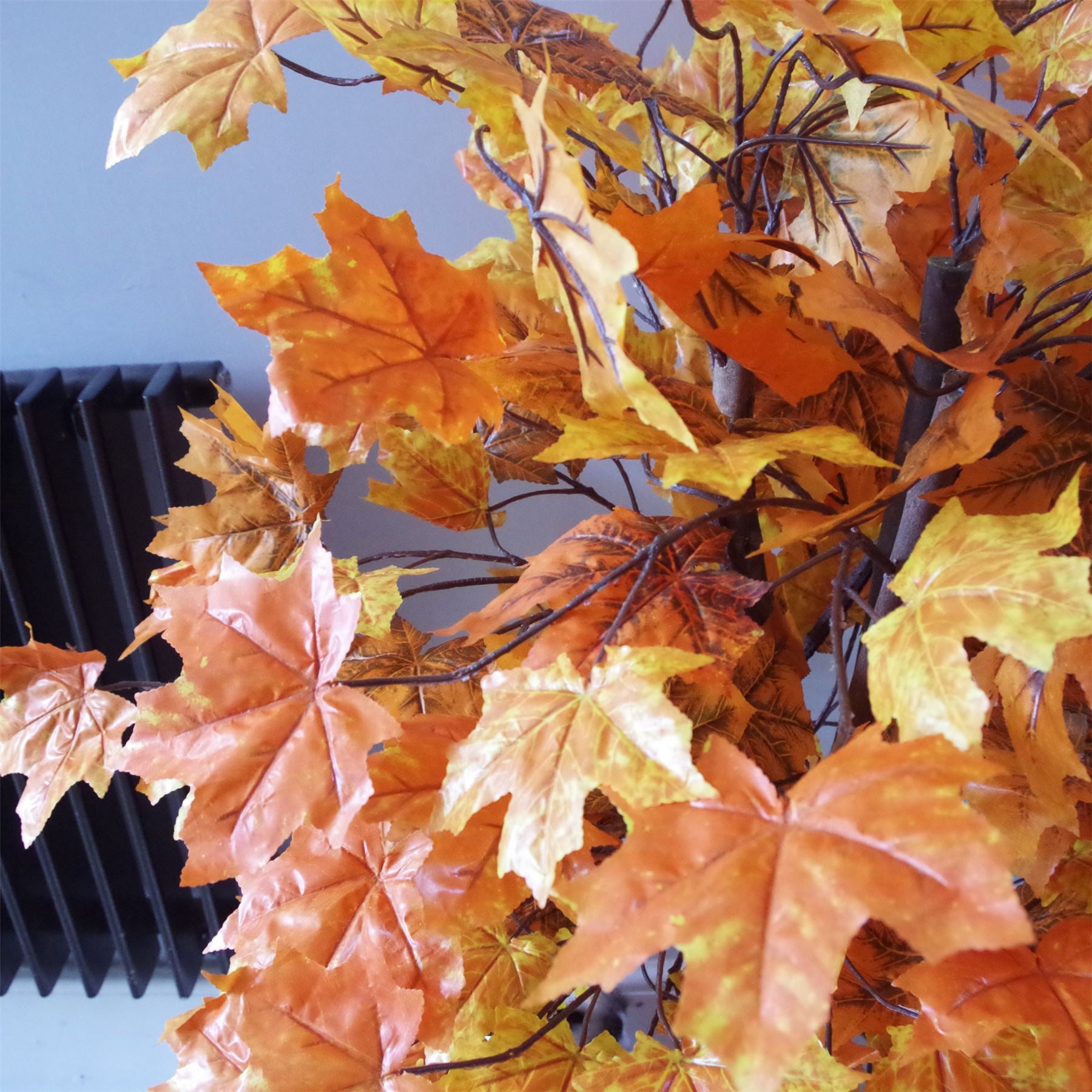 Leaf 125cm Orange Maple Artificial Tree Potted Realistic Indoor Decorative Tree