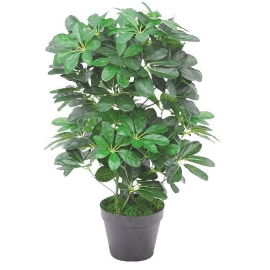 Leaf 55cm Dark Green Artificial Schefflera Arboricola Dwarf Umbrella Tree Plant in Pot