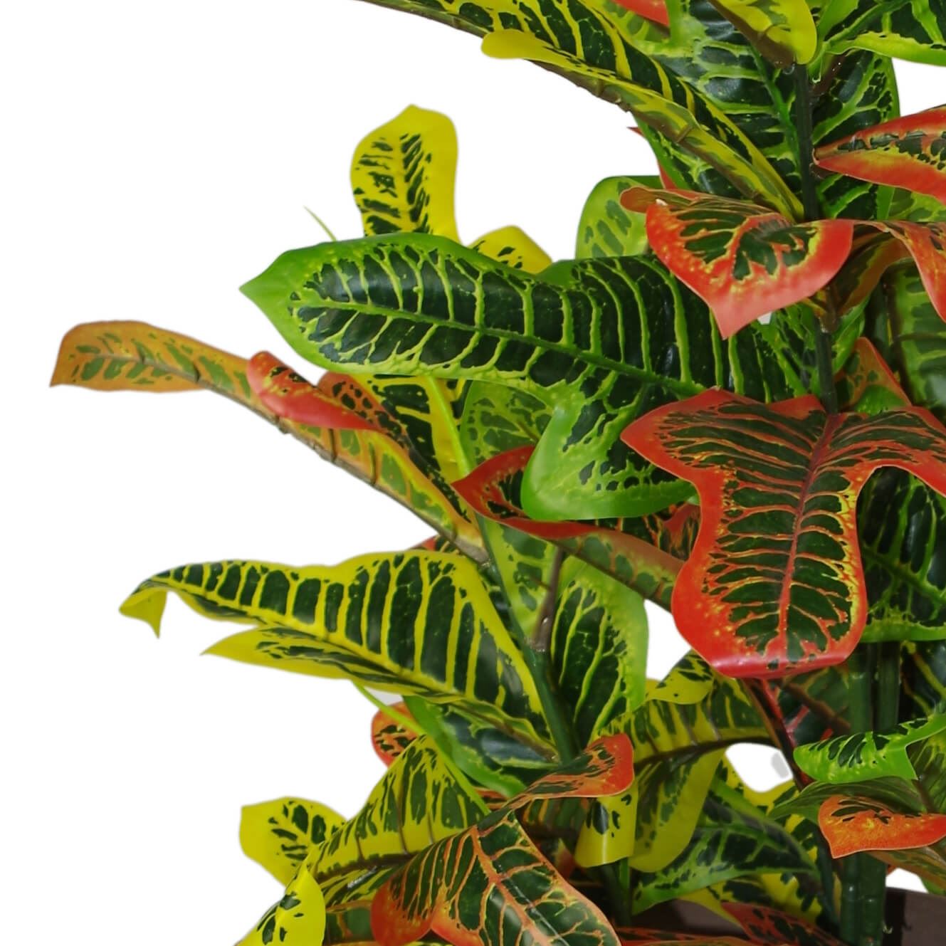 Leaf 90cm Artificial Croton House Plant in Plastic Weighted Pot