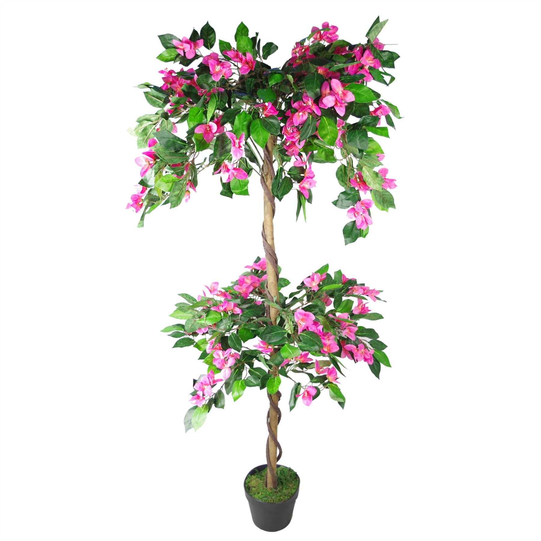 Leaf 140cm Artificial Flowering Rhododendron Bush Tree in Weighted Pot