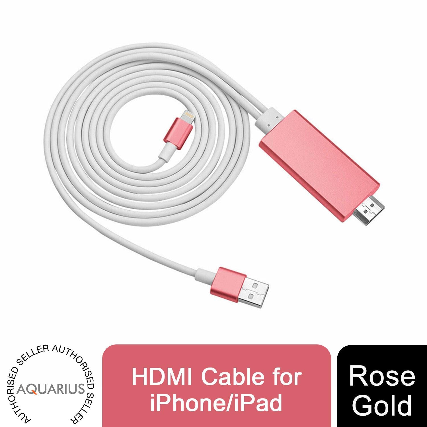Aquarius Full HD 1080P HDMI Connector Cable for Phones and Pads, Rose Gold