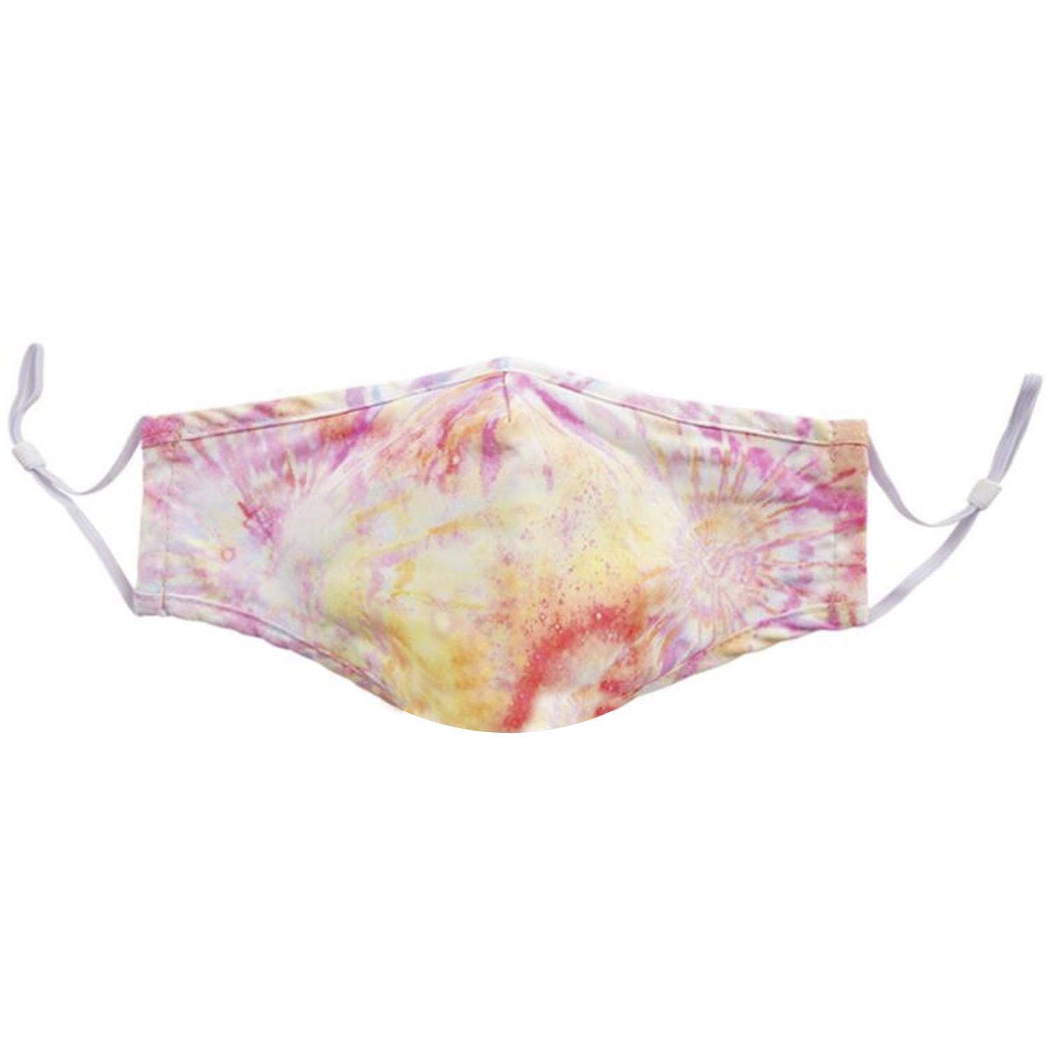 Termin8 Adult Tie-Dye Three-Layer Lightweight Reusable Face Mask, Orange