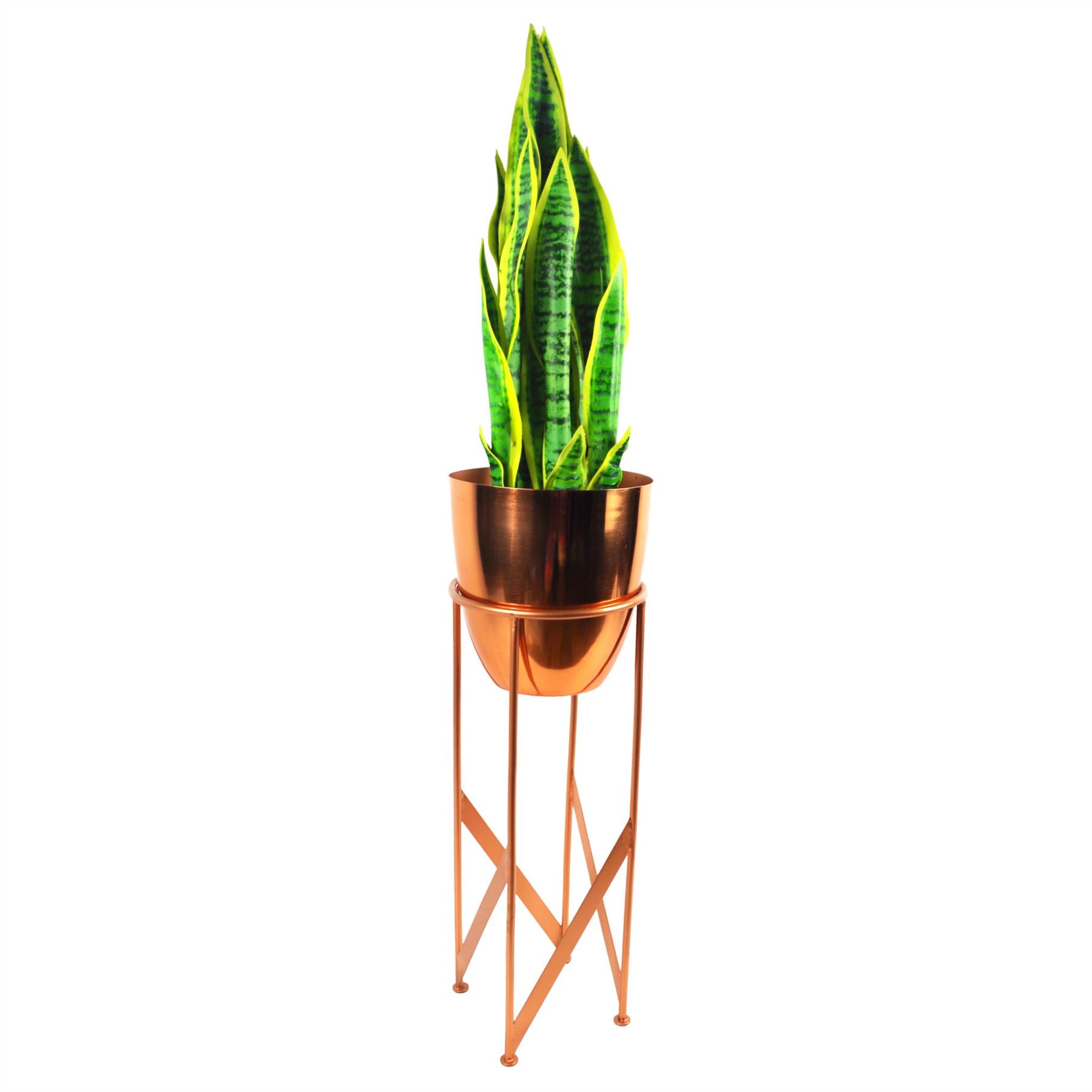 55cm Gold Metal Planter with Matching Stand