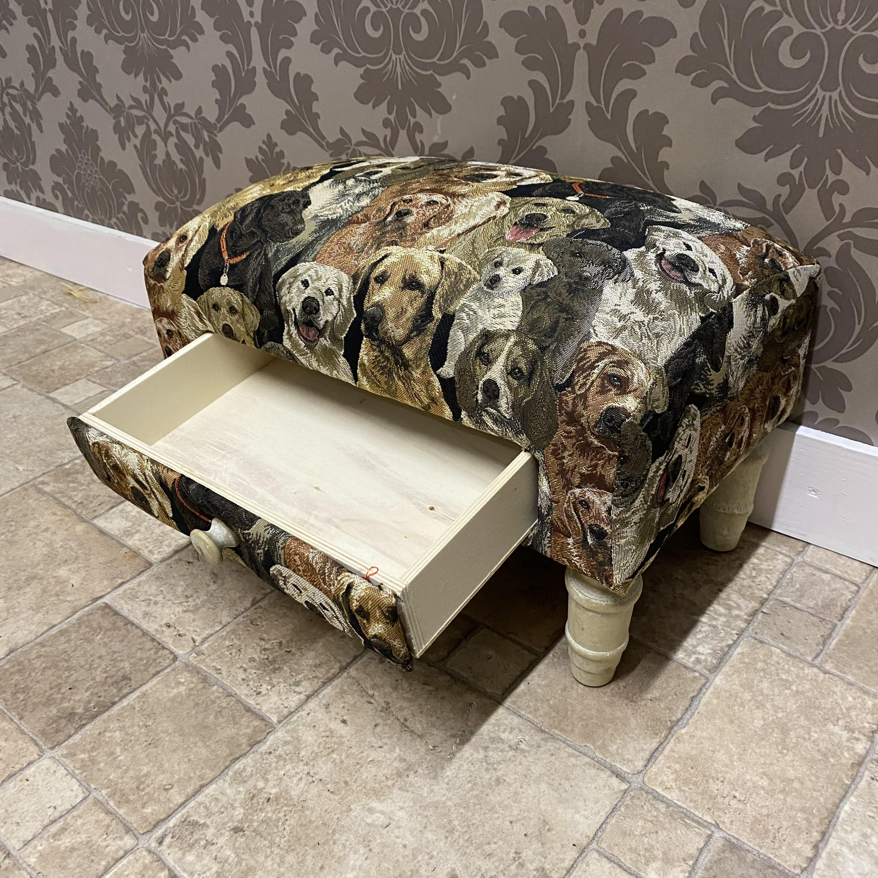 MSL Dogs Footstool with Drawer