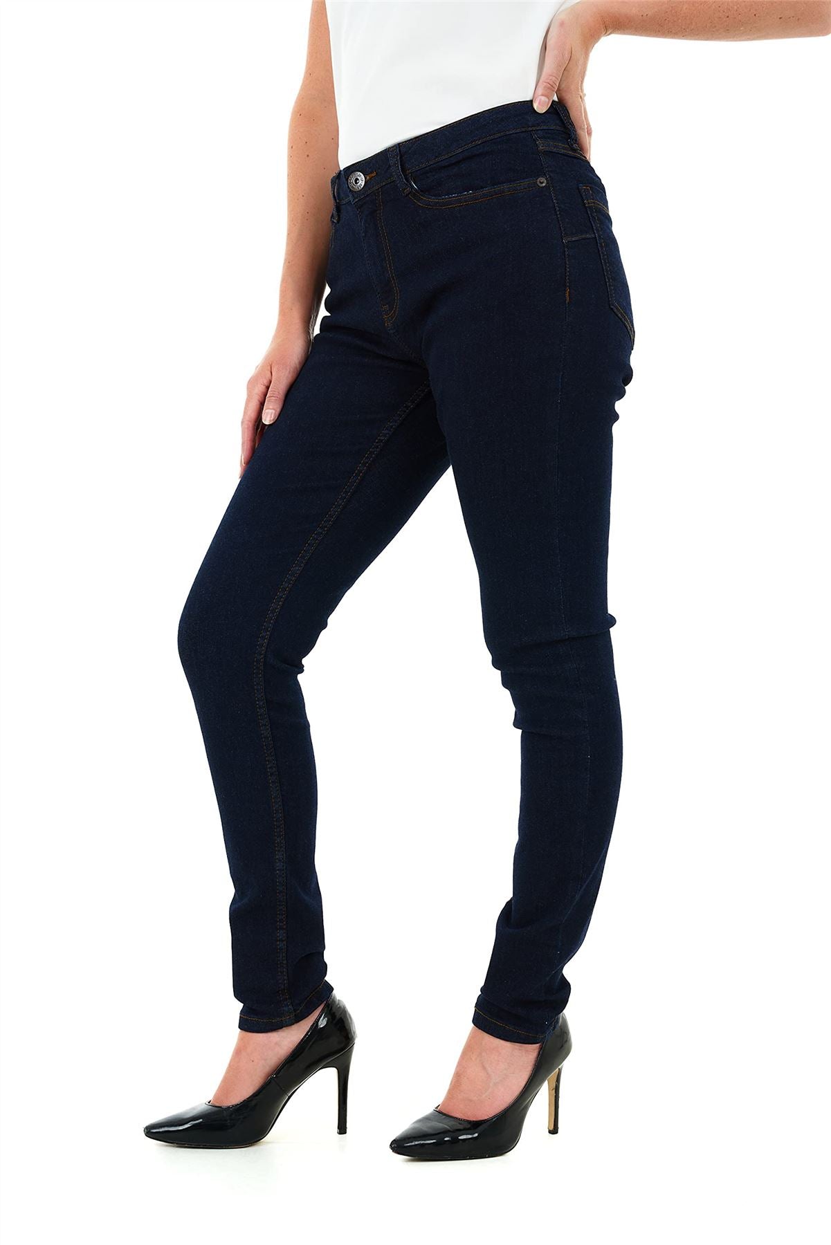 M17 Ladies Skinny Fit Denim Jeans, 5 Pocket, Button and Zip Fastening