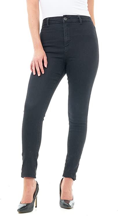 M17 Ladies High Rise Skinny Fit Denim Jeans Black