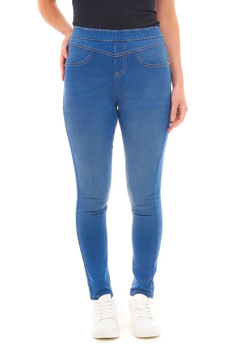 M17 Ladies Sculpt Pull-On Skinny Fit Denim Jeggings, Bright Blue