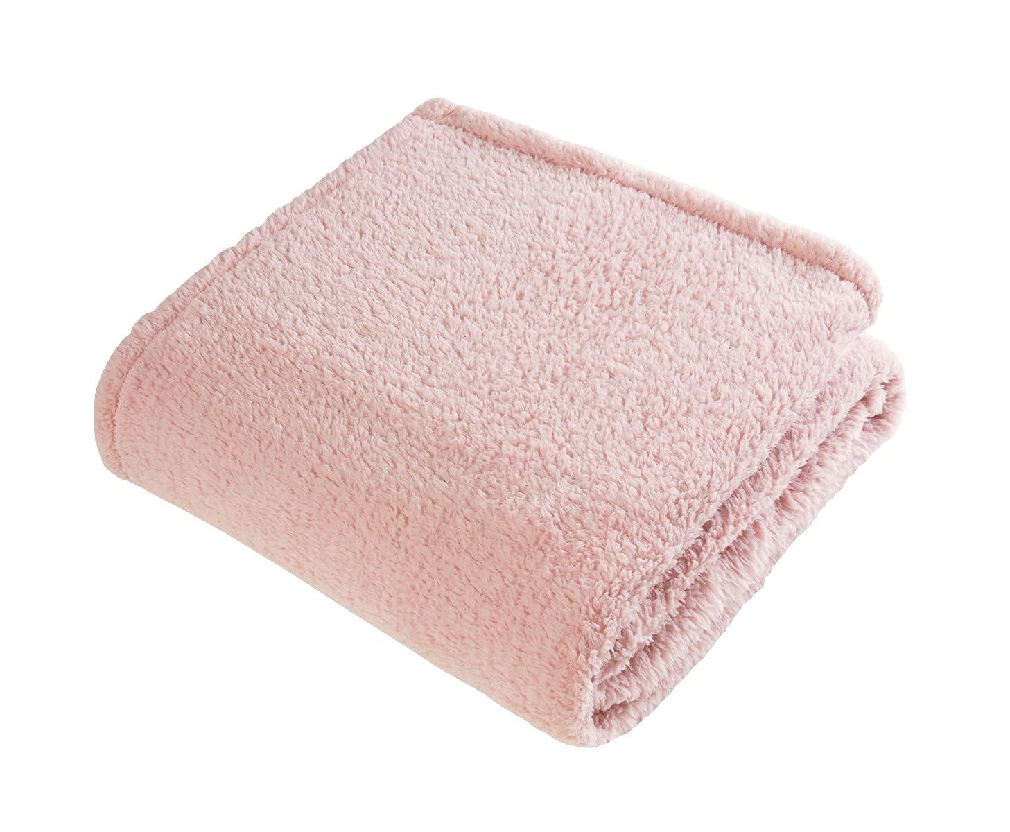 Sleepdown Teddy Fleece Throw Blush 125 x 150cm Super Soft Official Designed Throw