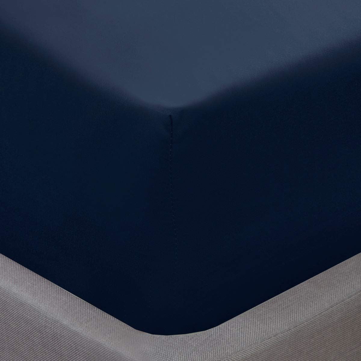 Sleepdown Essential Range Microfibre Fitted Sheet 32cm Navy, 100% Polyester, Soft Plain Dye