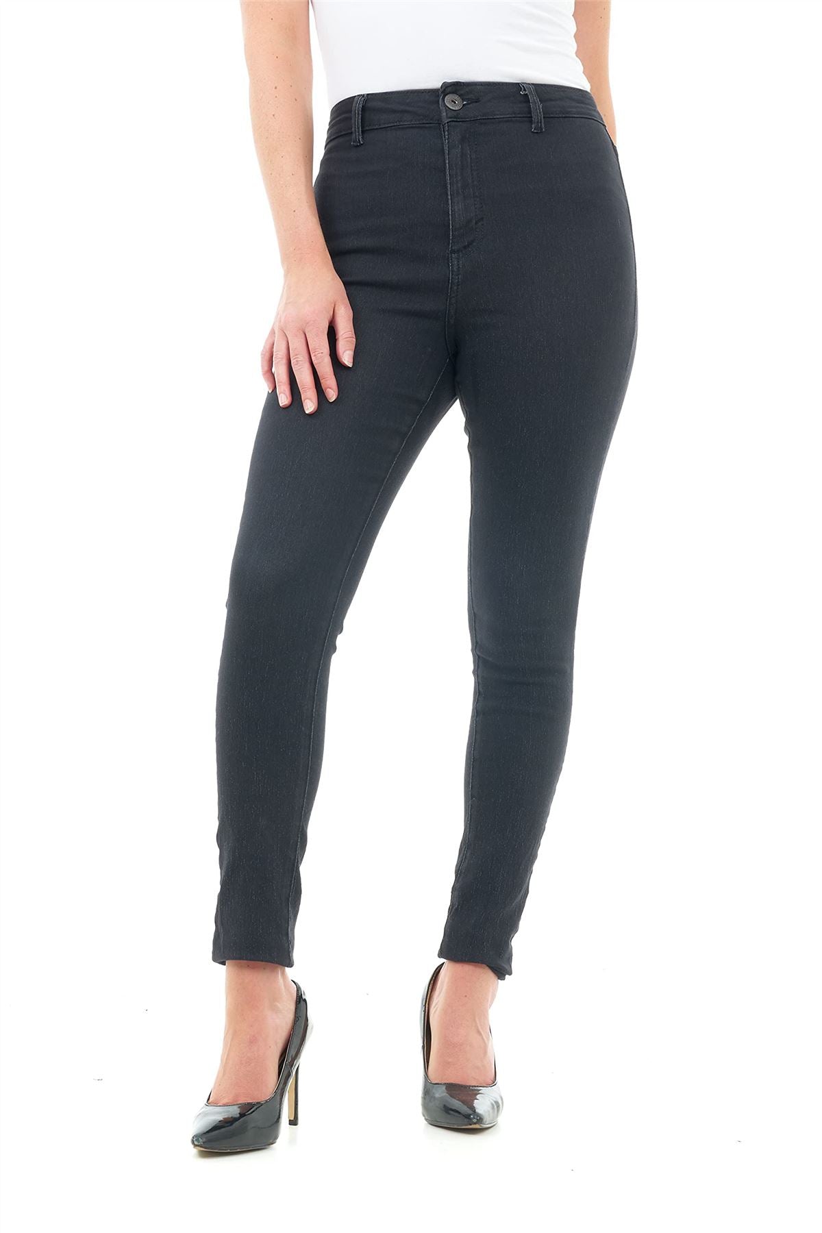 M17 Ladies High Waisted Skinny Fit Black Denim Jeans