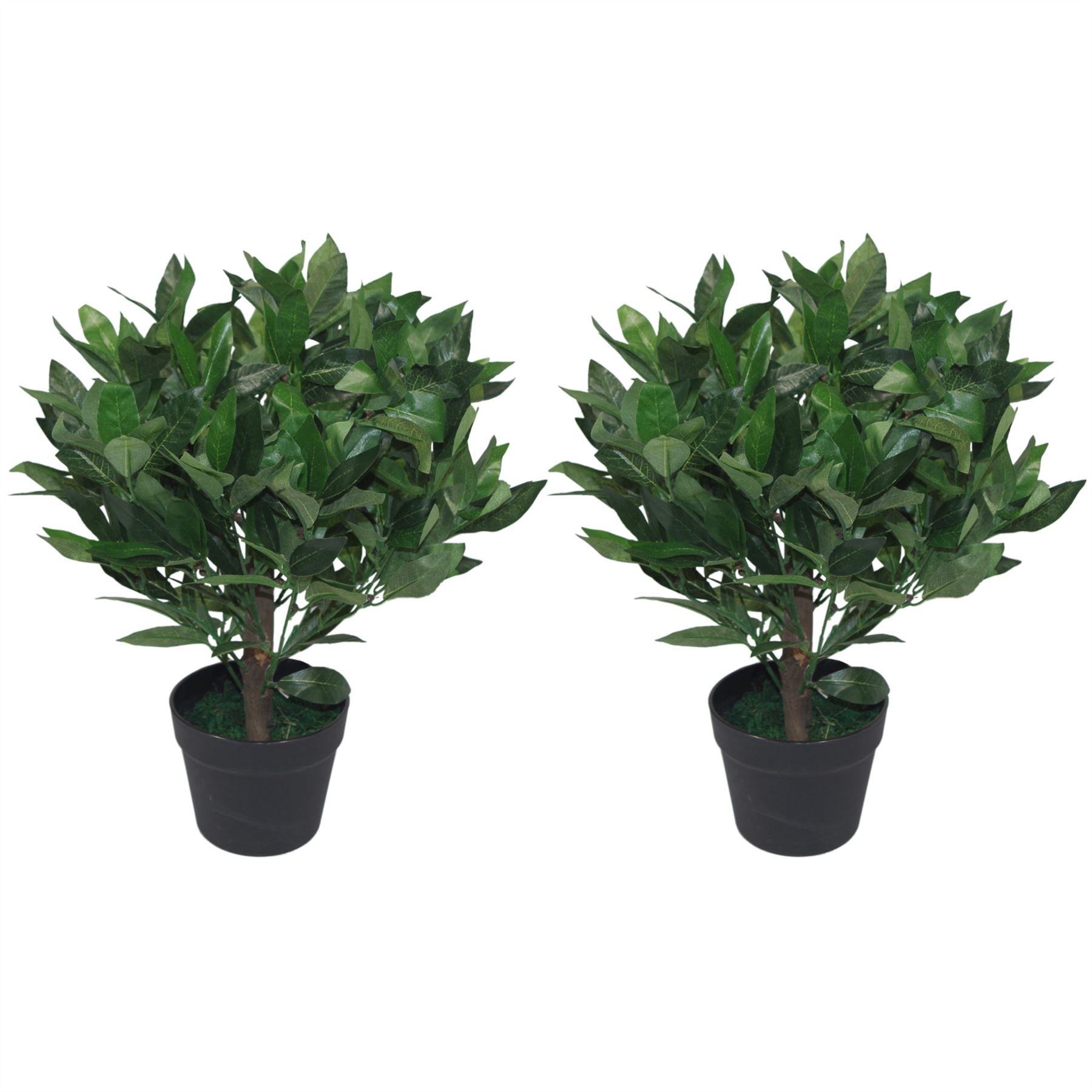 Pair of 50cm Artificial Bay Tree Laurel Topiary Bushes