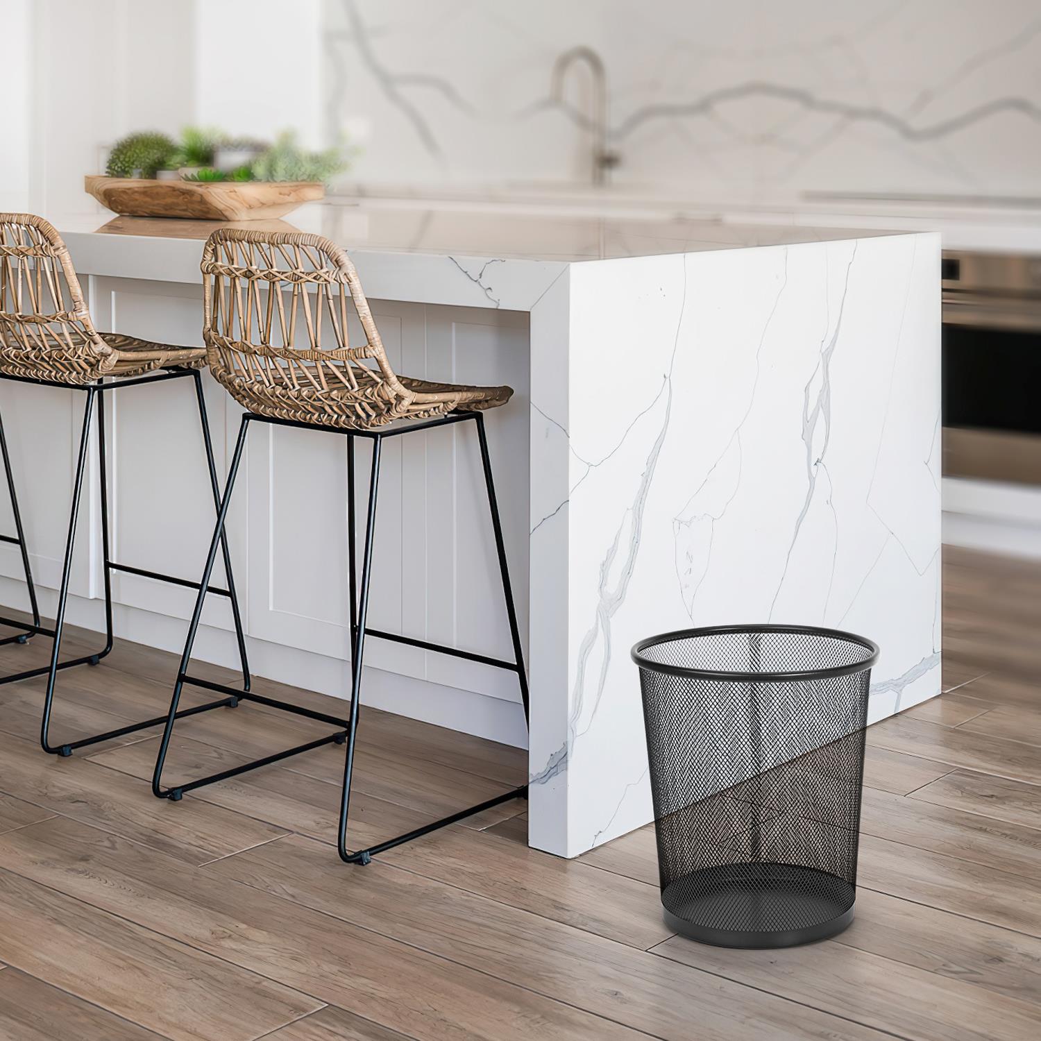 Vinsani 2-Pack Black Round Mesh Trash Cans